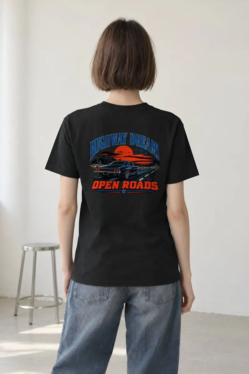 "Highway Dreams" Heavyweight Unisex Crewneck T-shirt