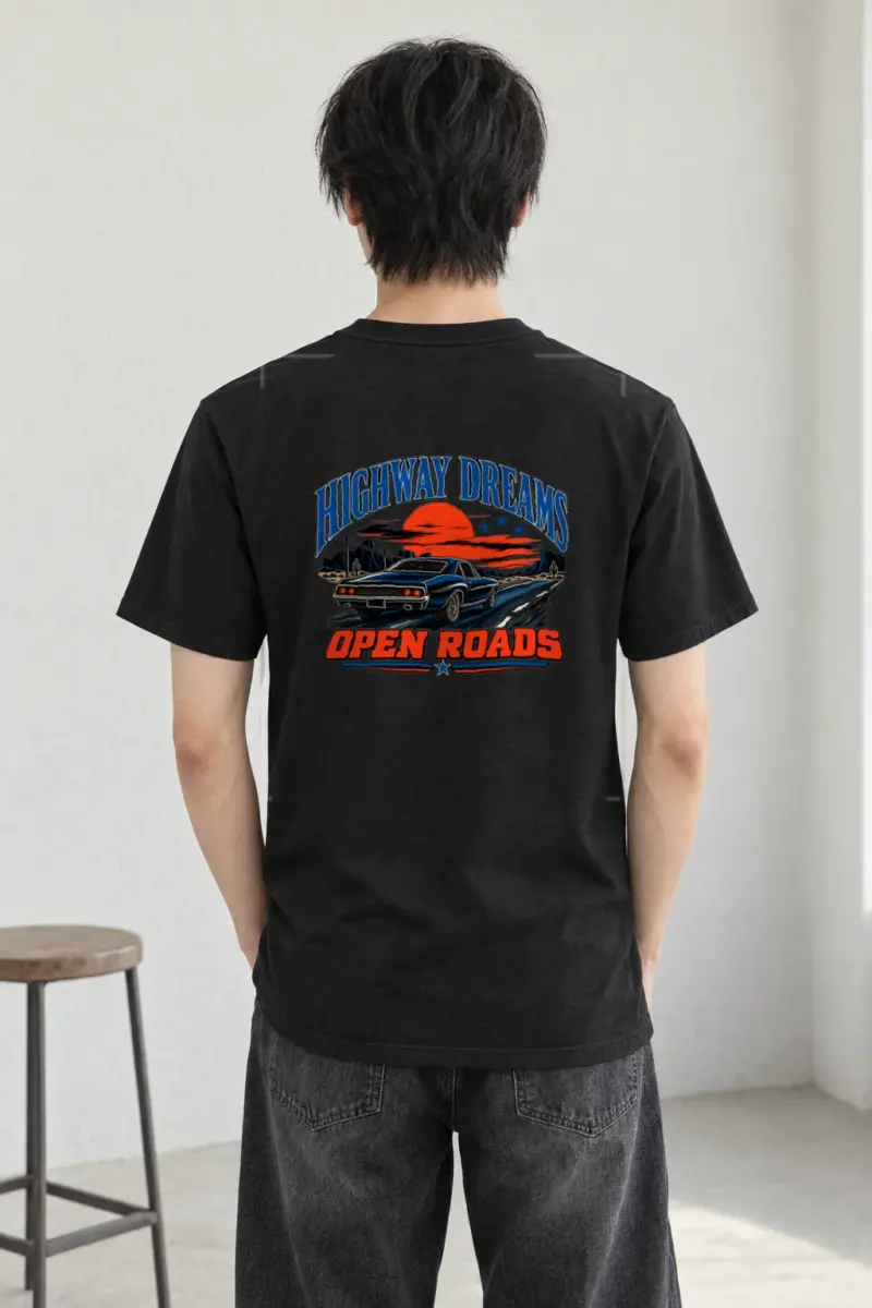 "Highway Dreams" Heavyweight Unisex Crewneck T-shirt