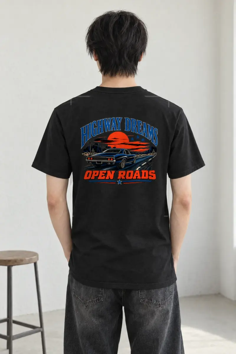 "Highway Dreams" Heavyweight Unisex Crewneck T-shirt