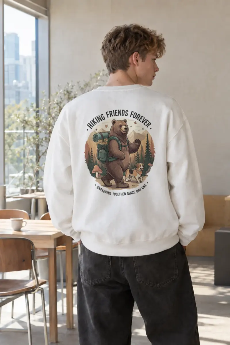 “Hiking Friends Forever” Heavy Blend Unisex Crewneck Sweatshirt | Gildan 18000