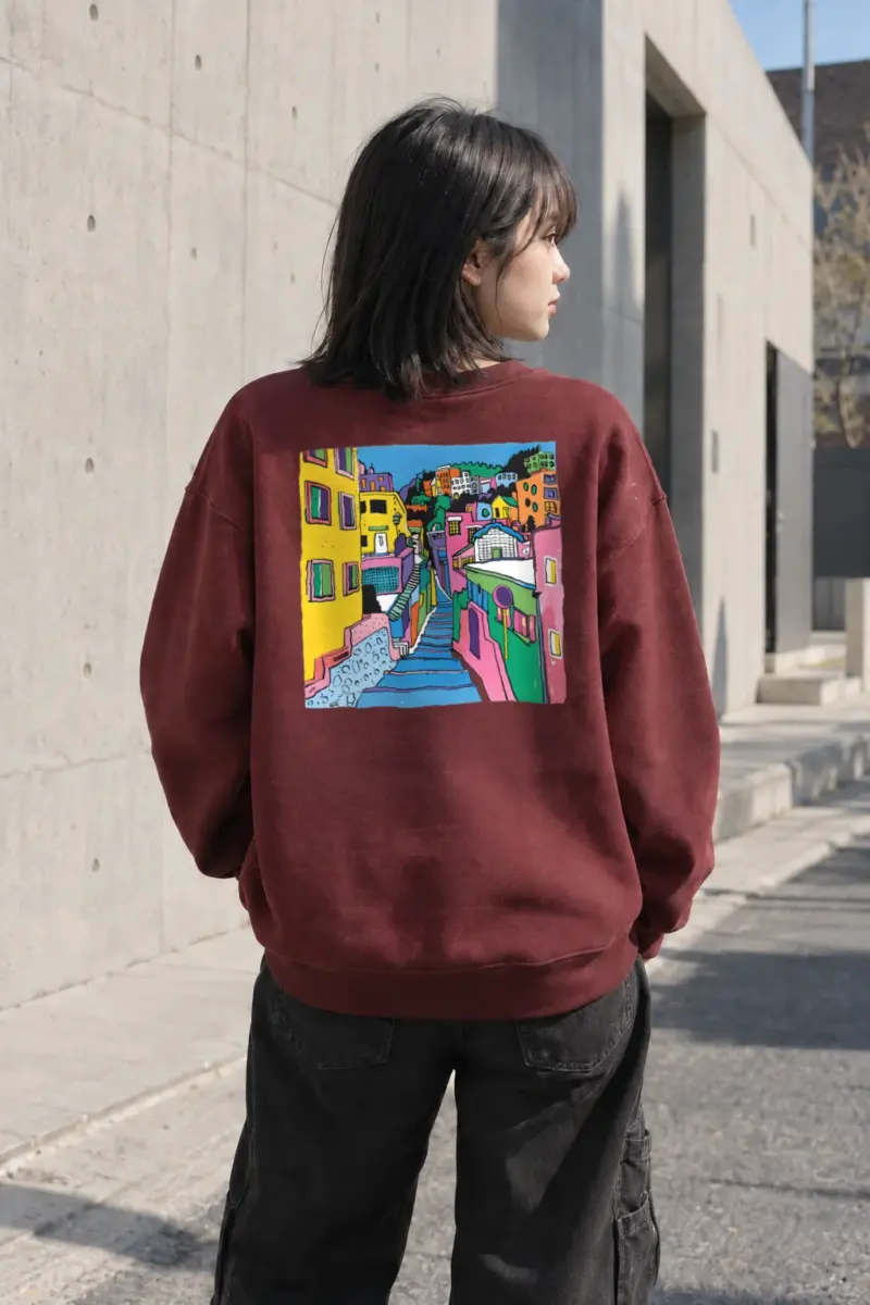"Hillside Stairway" Heavy Blend Unisex Crewneck Sweatshirt | Gildan 18000