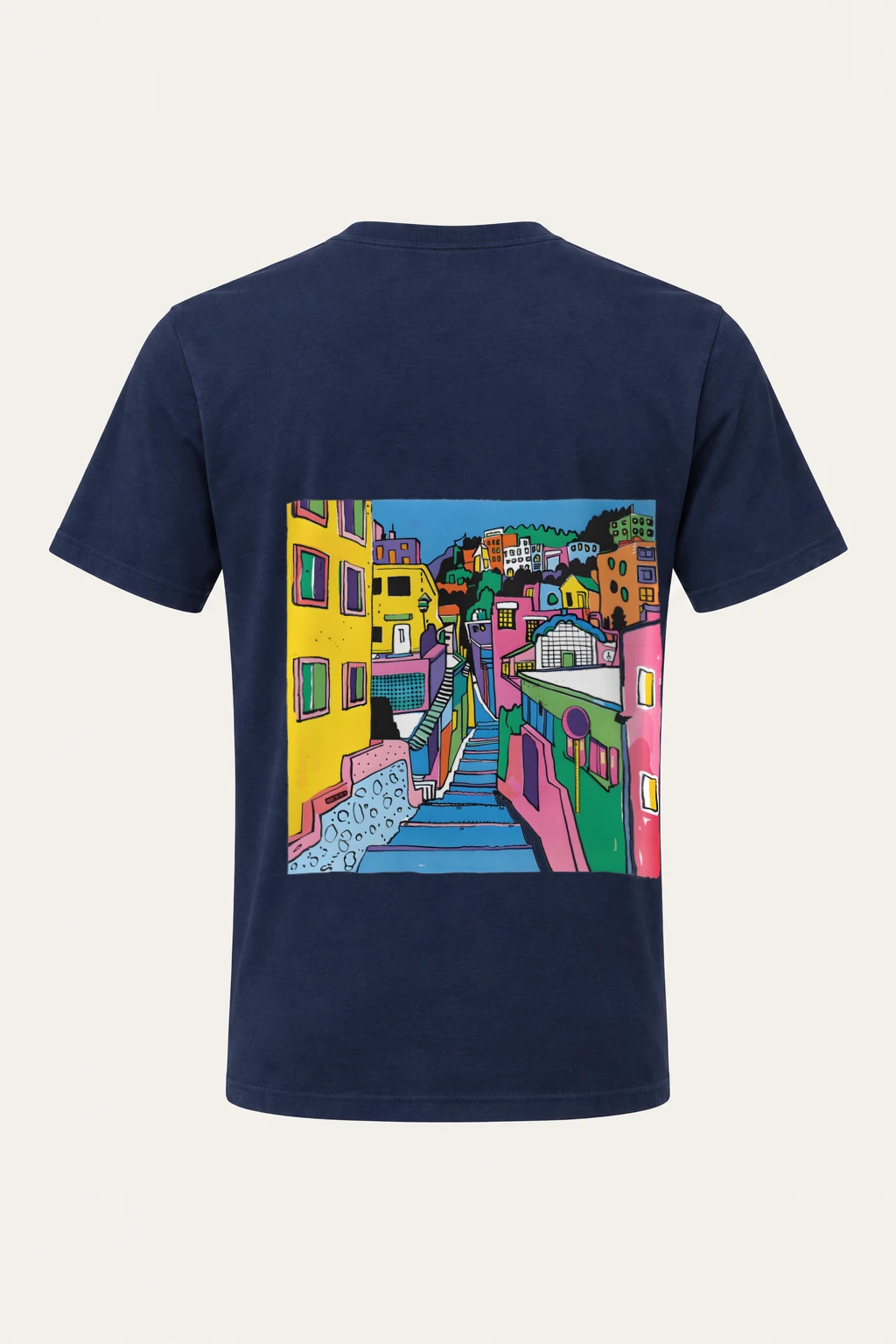 "Hillside Stairway" Heavyweight Unisex Crewneck T-shirt | Gildan 5000