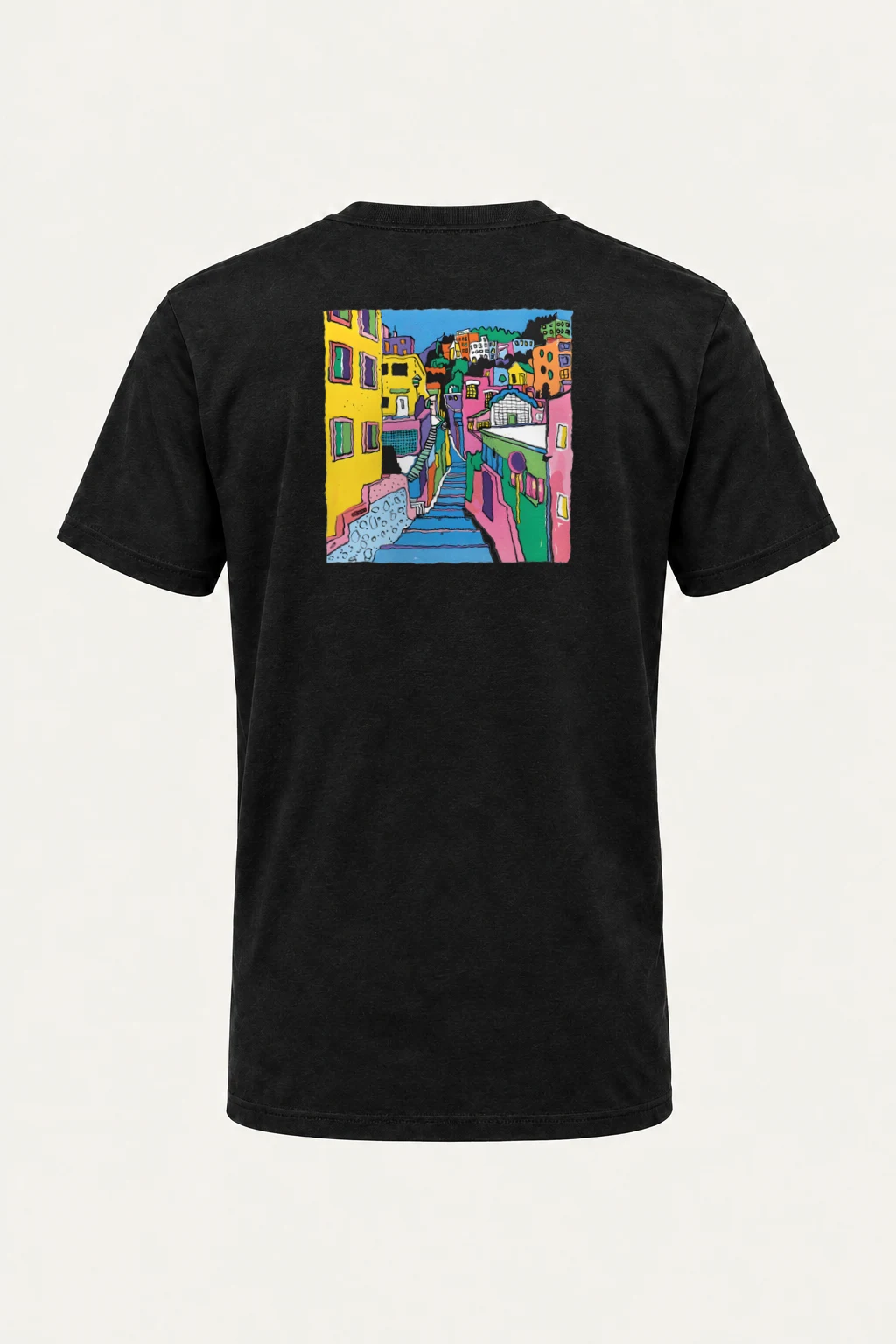 "Hillside Stairway" Heavyweight Unisex Crewneck T-shirt | Gildan 5000