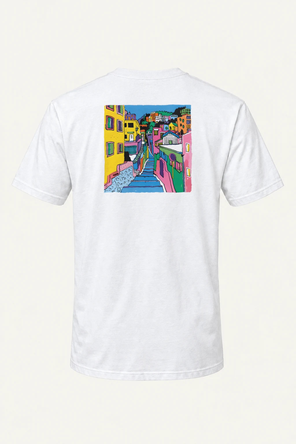 "Hillside Stairway" Heavyweight Unisex Crewneck T-shirt | Gildan 5000