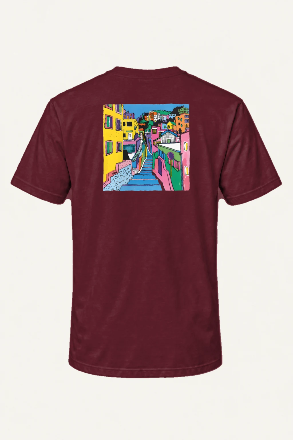 "Hillside Stairway" Heavyweight Unisex Crewneck T-shirt | Gildan 5000