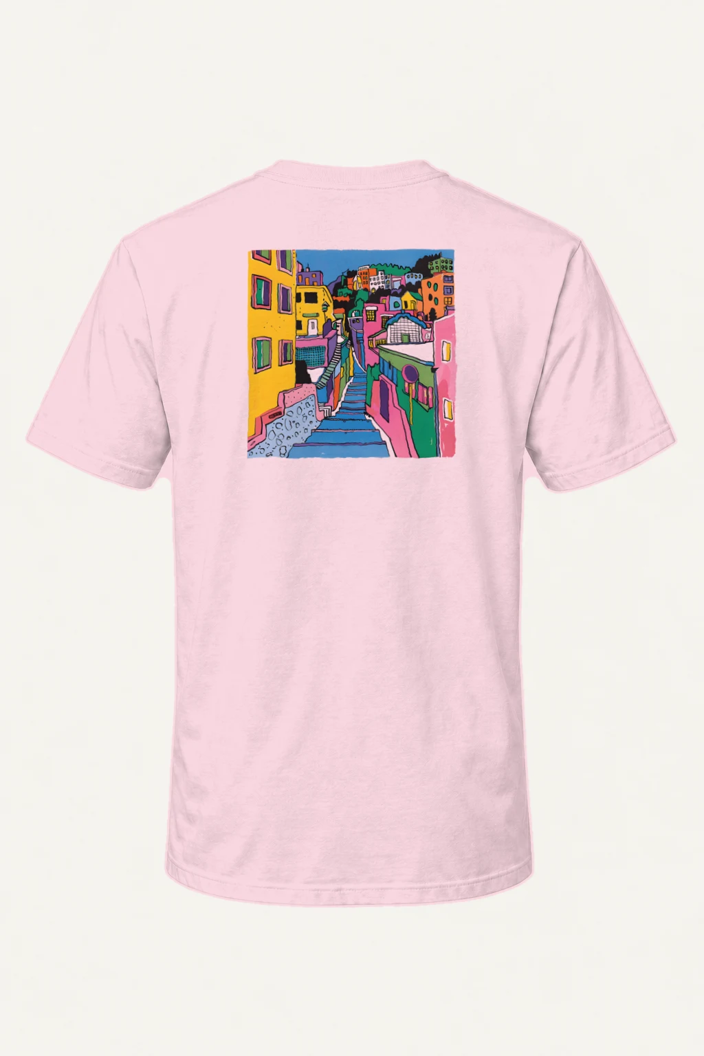 "Hillside Stairway" Heavyweight Unisex Crewneck T-shirt | Gildan 5000