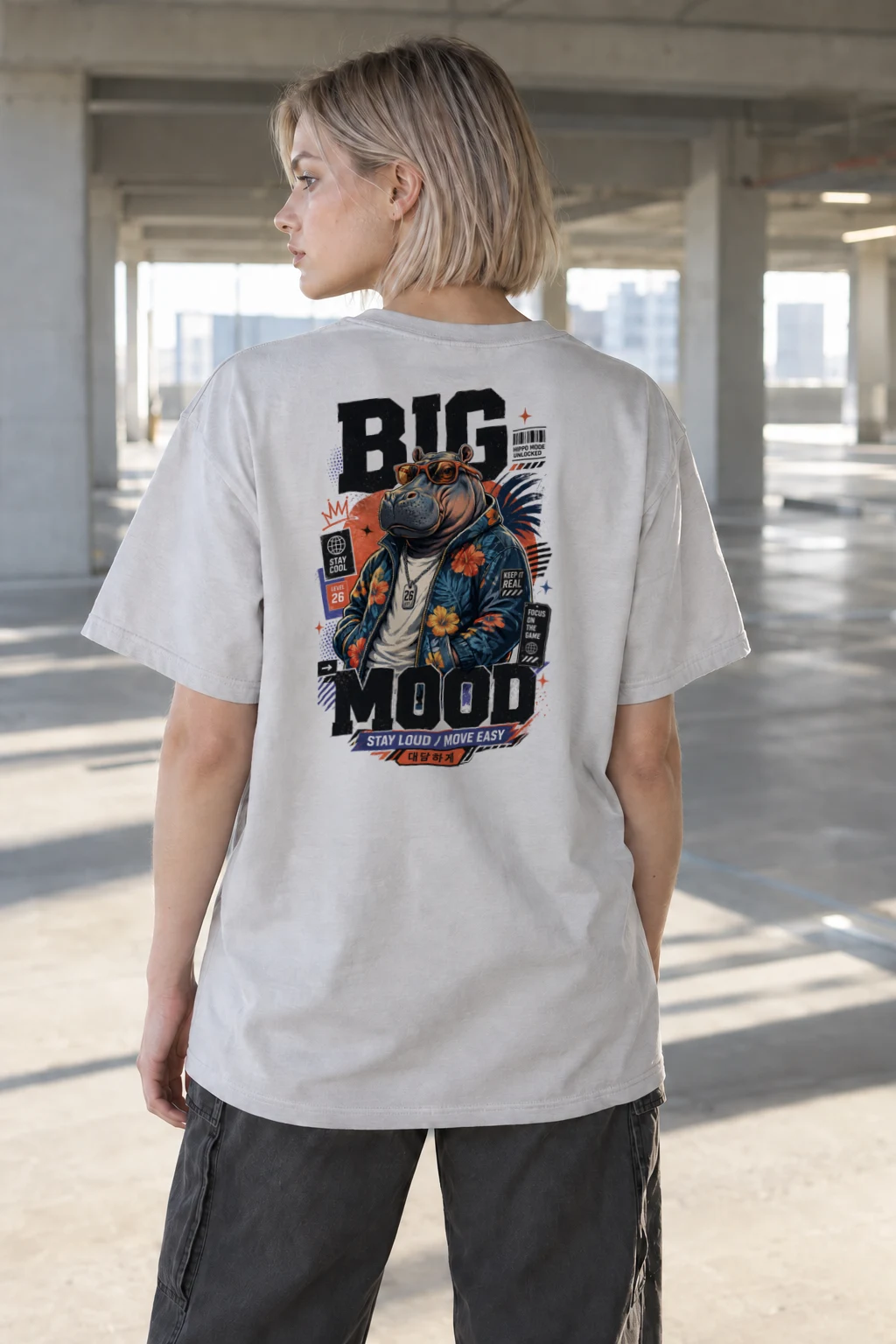 "Hippo Mode Unlocked" Heavyweight Unisex Crewneck T-shirt | Gildan 5000