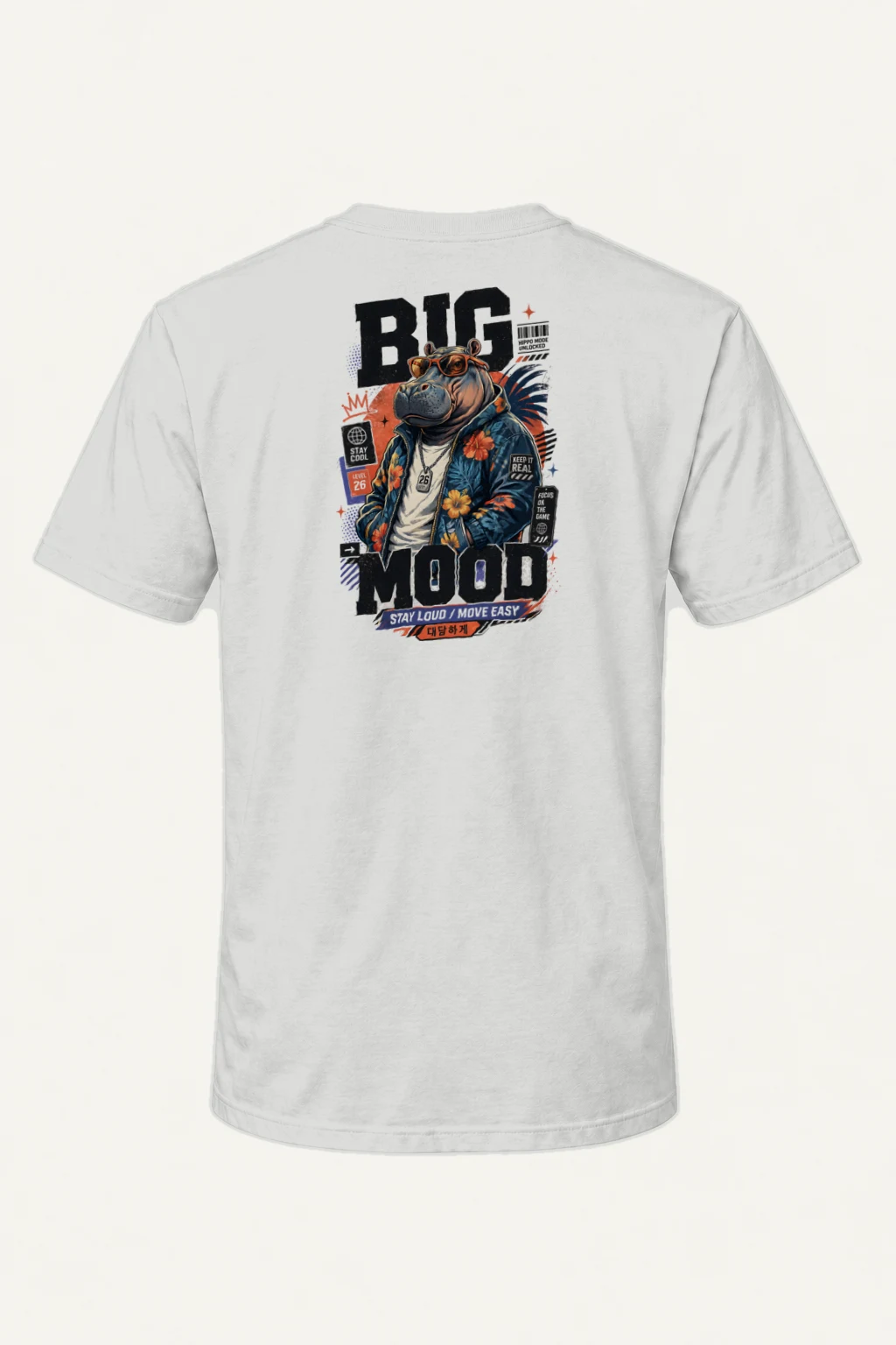 "Hippo Mode Unlocked" Heavyweight Unisex Crewneck T-shirt | Gildan 5000