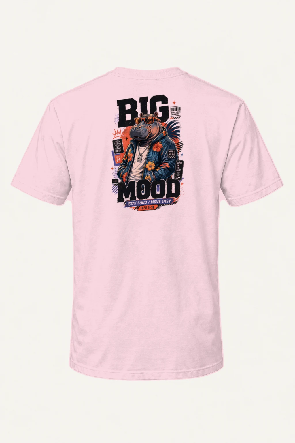 "Hippo Mode Unlocked" Heavyweight Unisex Crewneck T-shirt | Gildan 5000