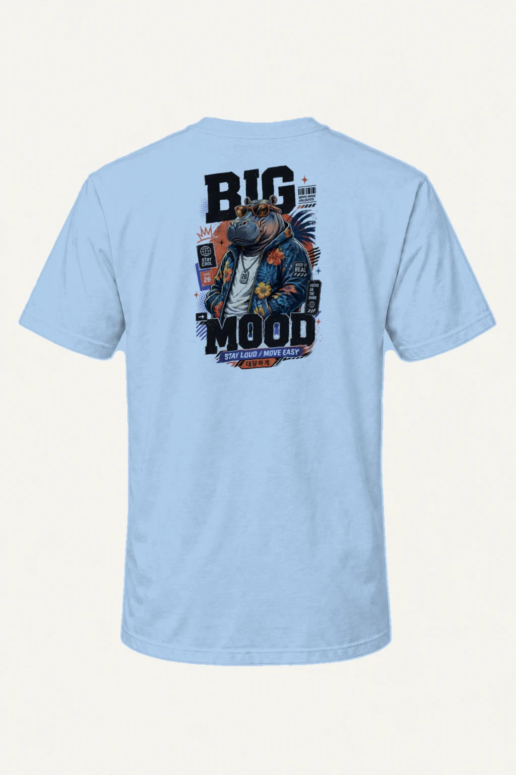 "Hippo Mode Unlocked" Heavyweight Unisex Crewneck T-shirt | Gildan 5000