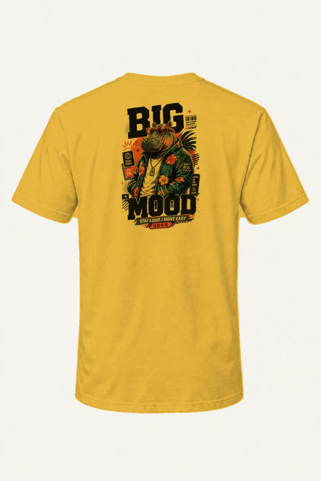 "Hippo Mode Unlocked" Heavyweight Unisex Crewneck T-shirt | Gildan 5000
