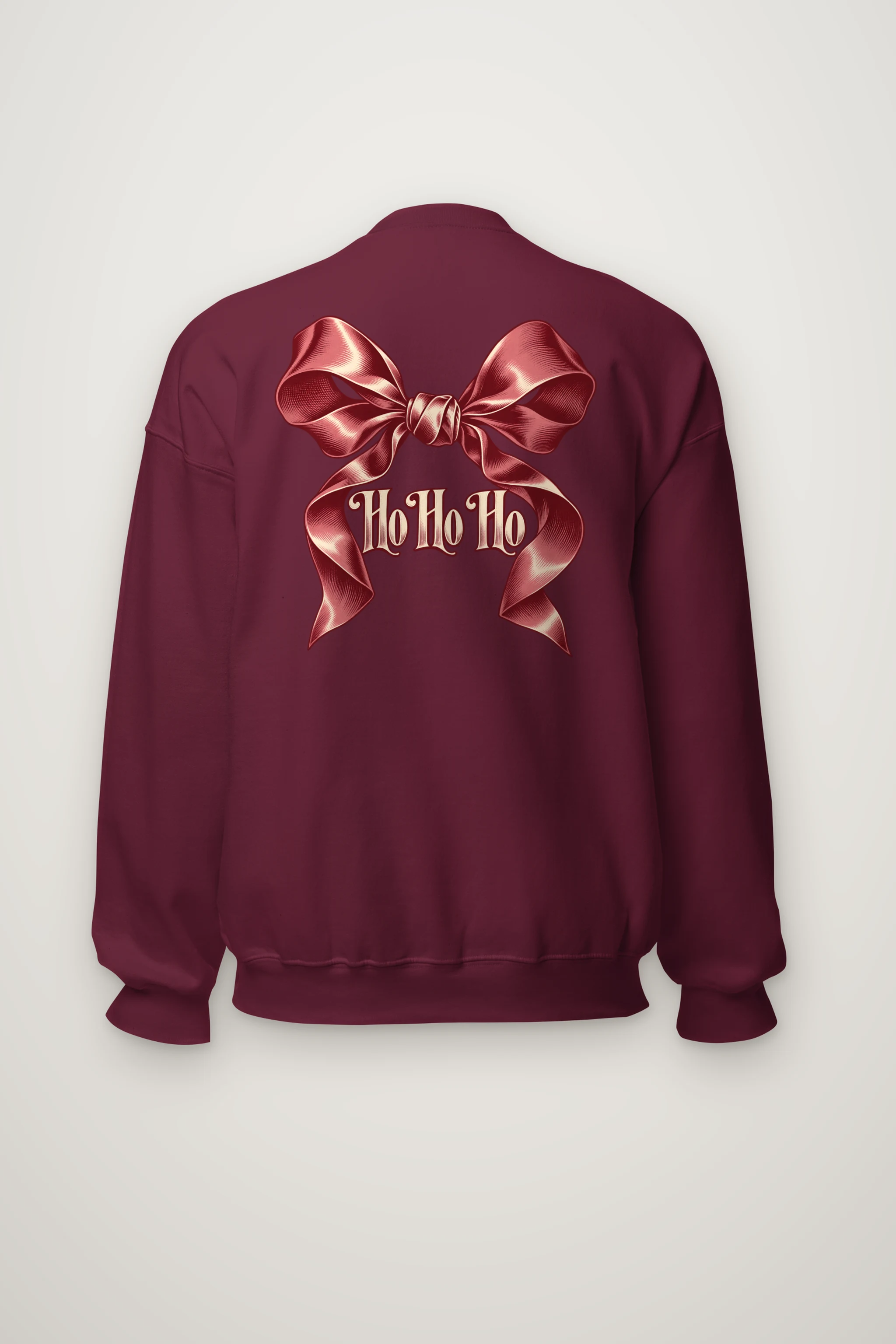 "Ho Ho Ho Ribbon" Heavy Blend Unisex Crewneck Sweatshirt