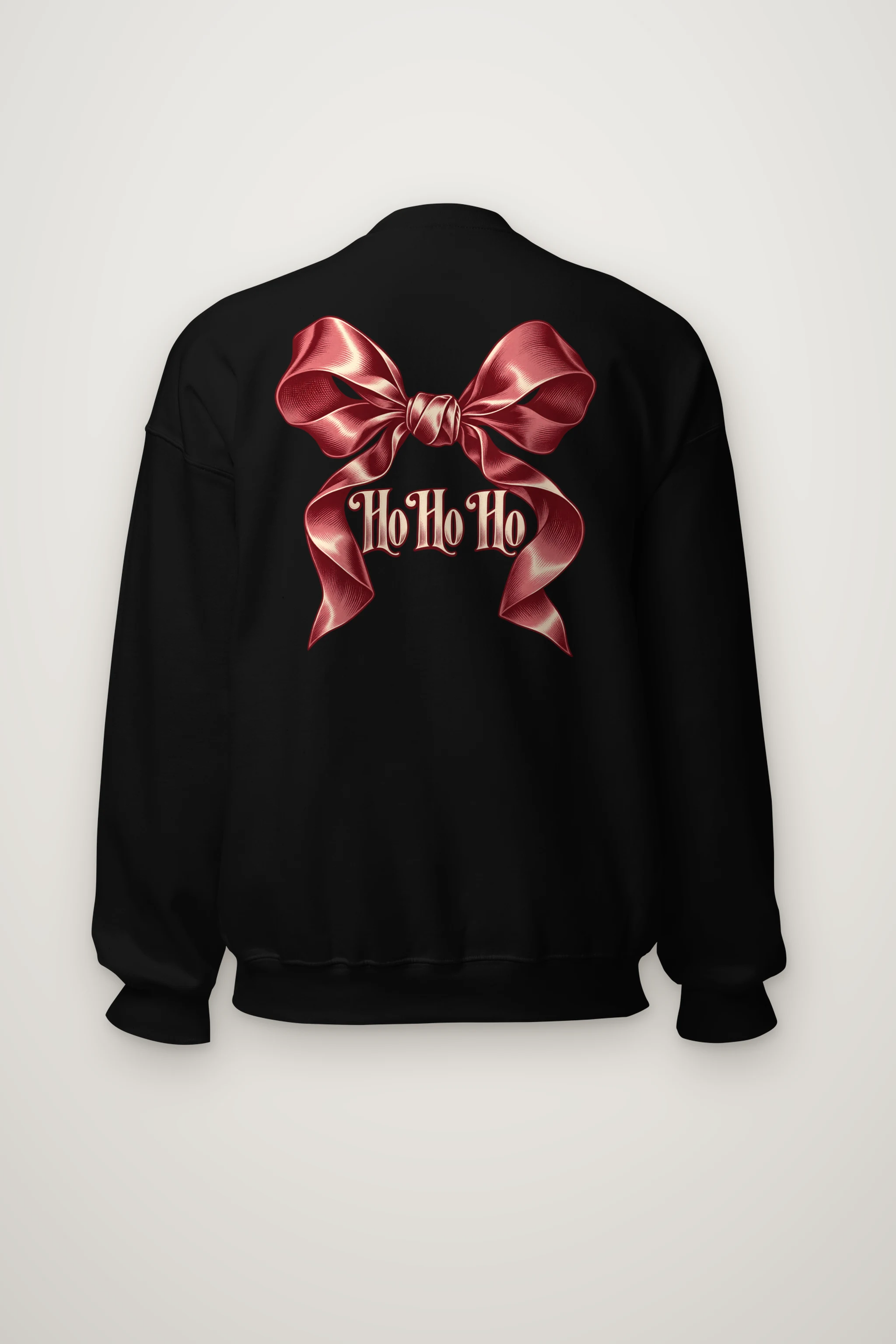 "Ho Ho Ho Ribbon" Heavy Blend Unisex Crewneck Sweatshirt