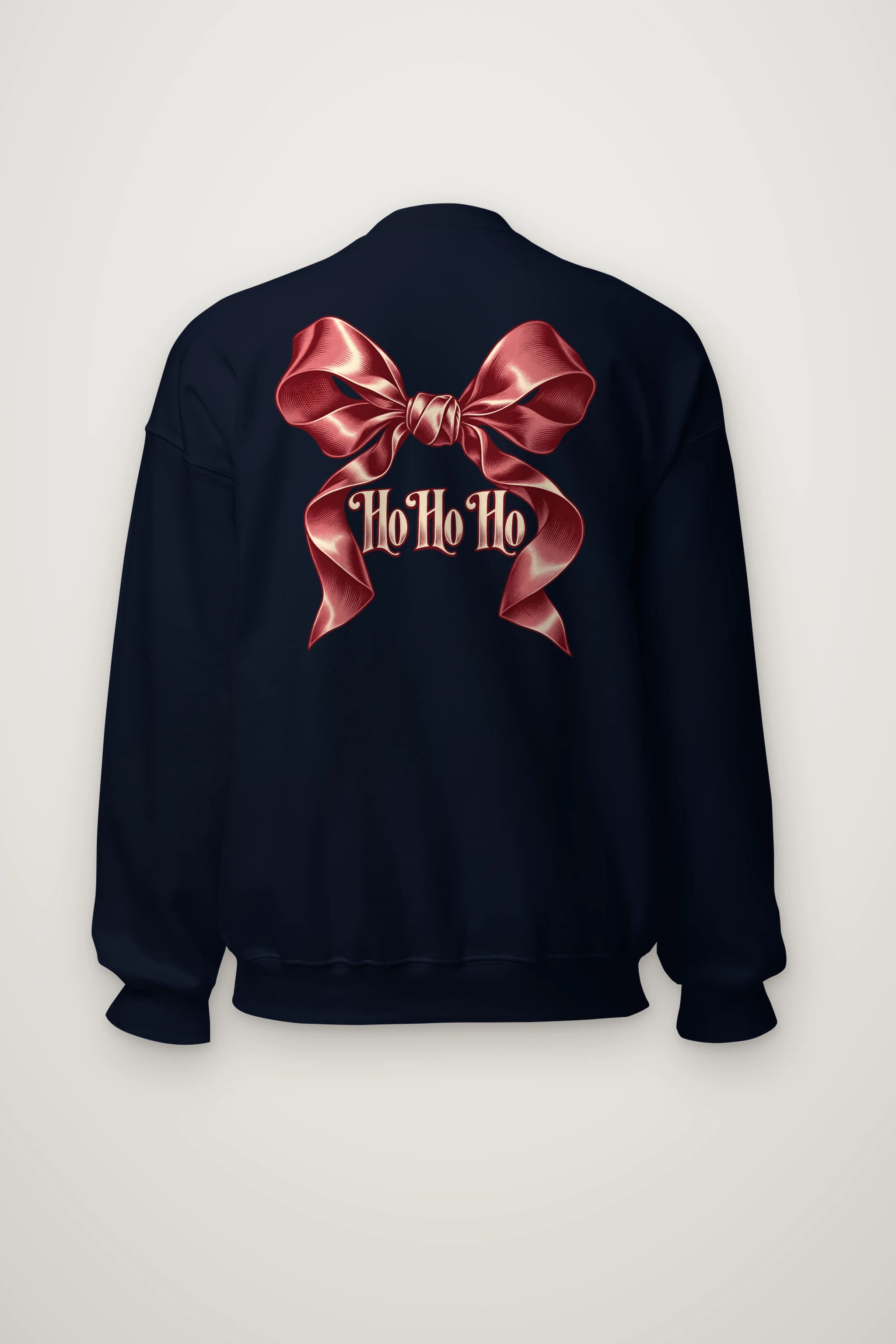 "Ho Ho Ho Ribbon" Heavy Blend Unisex Crewneck Sweatshirt