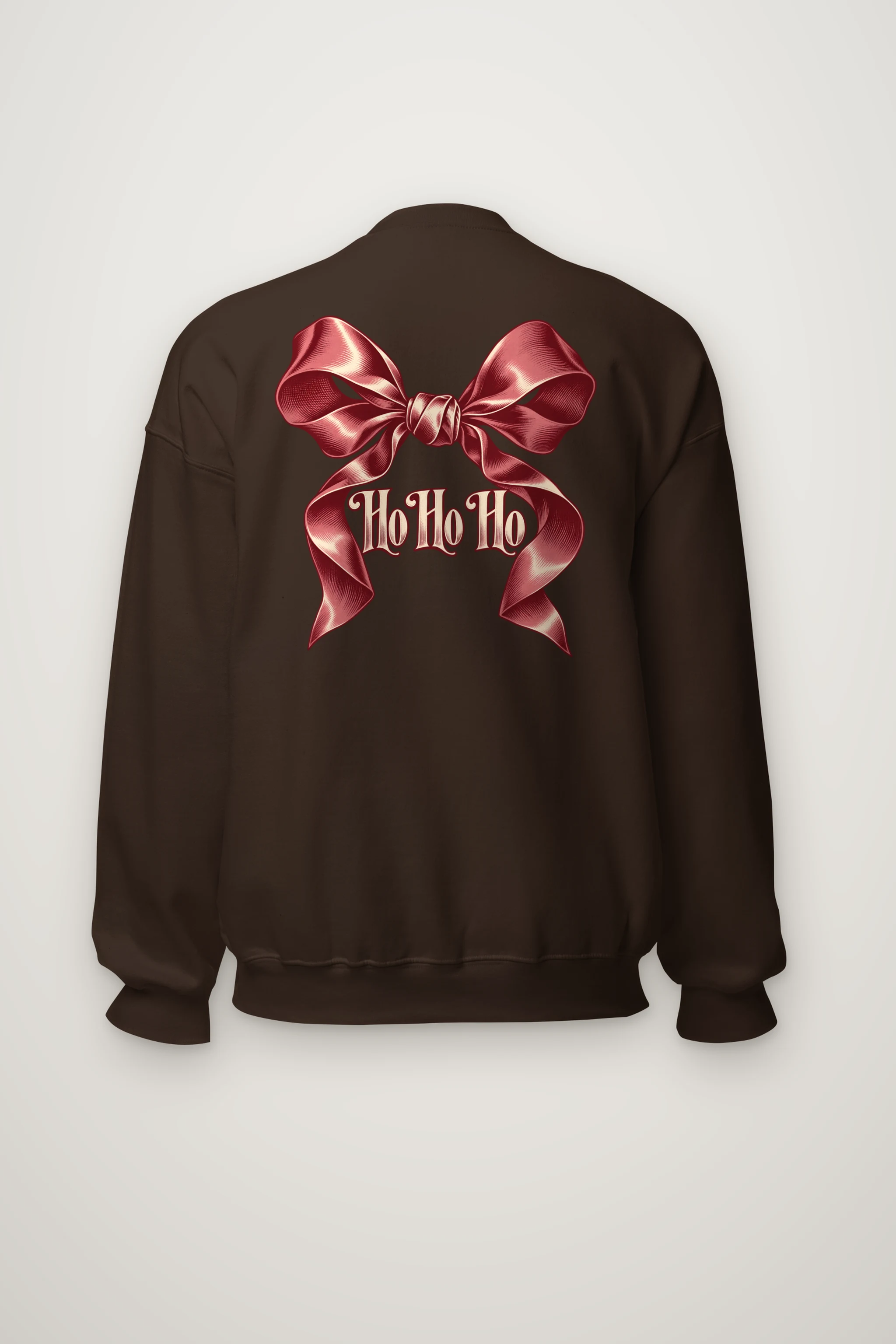 "Ho Ho Ho Ribbon" Heavy Blend Unisex Crewneck Sweatshirt
