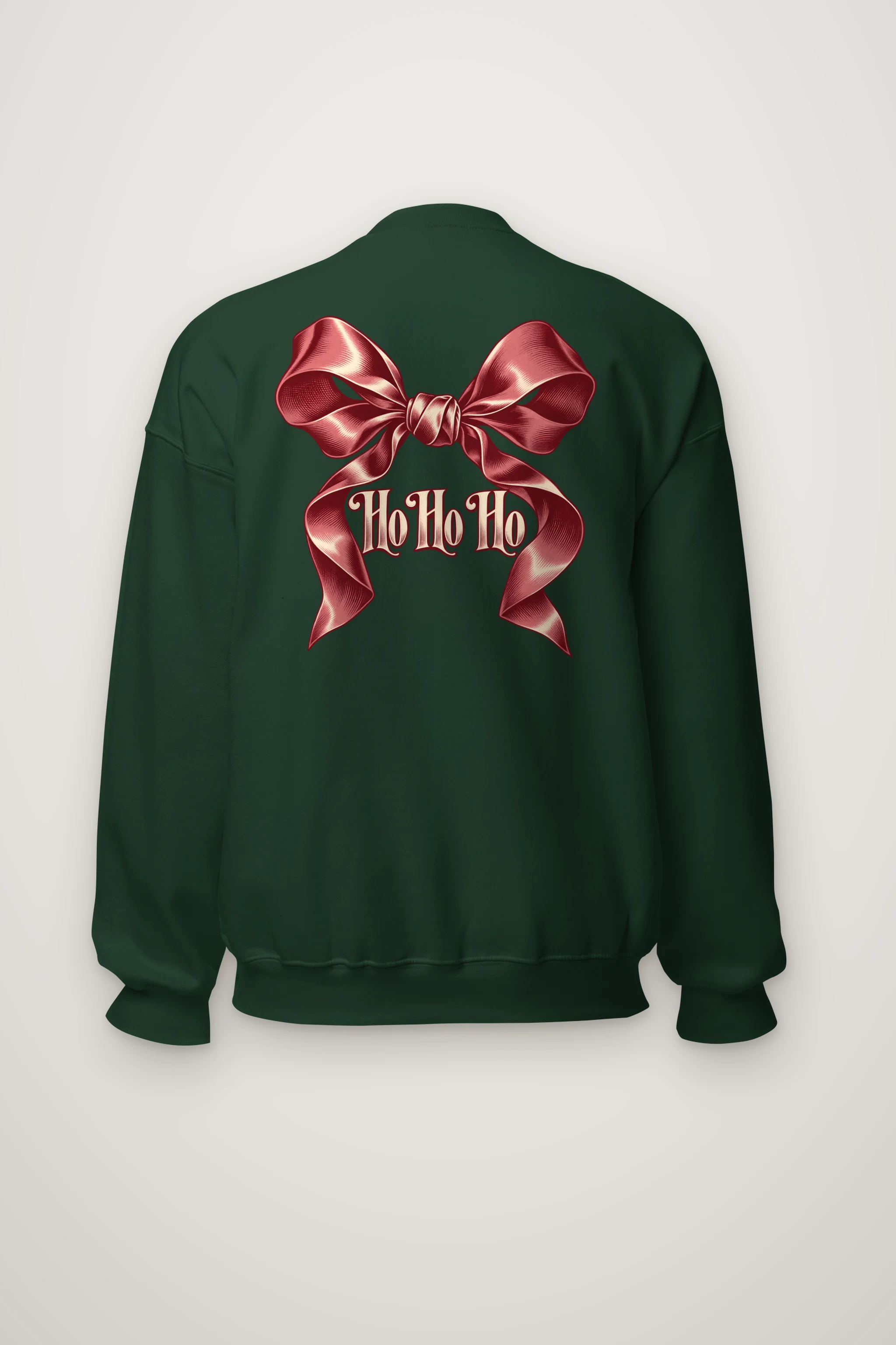 "Ho Ho Ho Ribbon" Heavy Blend Unisex Crewneck Sweatshirt