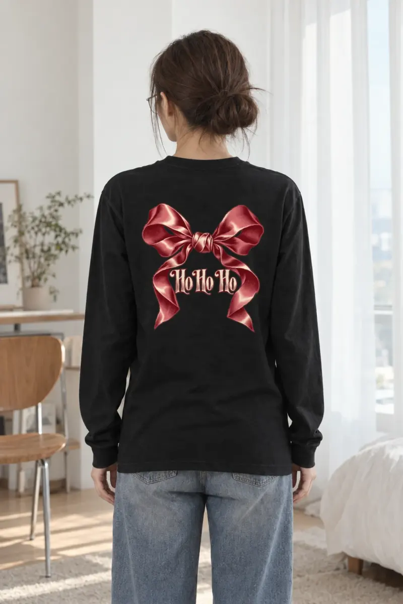 "Ho Ho Ho Ribbon" Unisex Longsleeve T-shirt