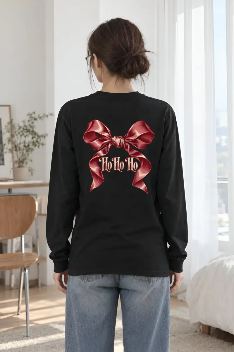 "Ho Ho Ho Ribbon" Unisex Longsleeve T-shirt