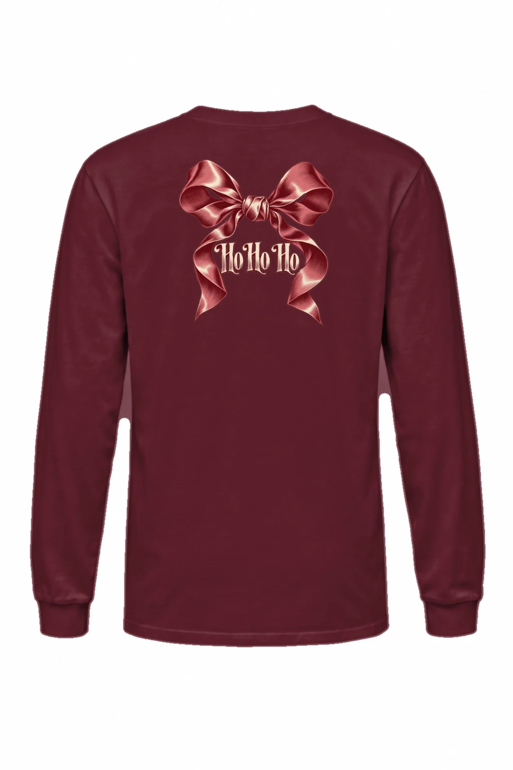 "Ho Ho Ho Ribbon" Unisex Longsleeve T-shirt | Gildan 2400