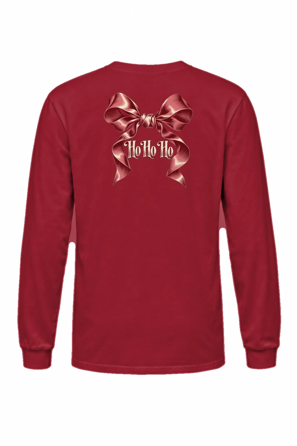 "Ho Ho Ho Ribbon" Unisex Longsleeve T-shirt | Gildan 2400