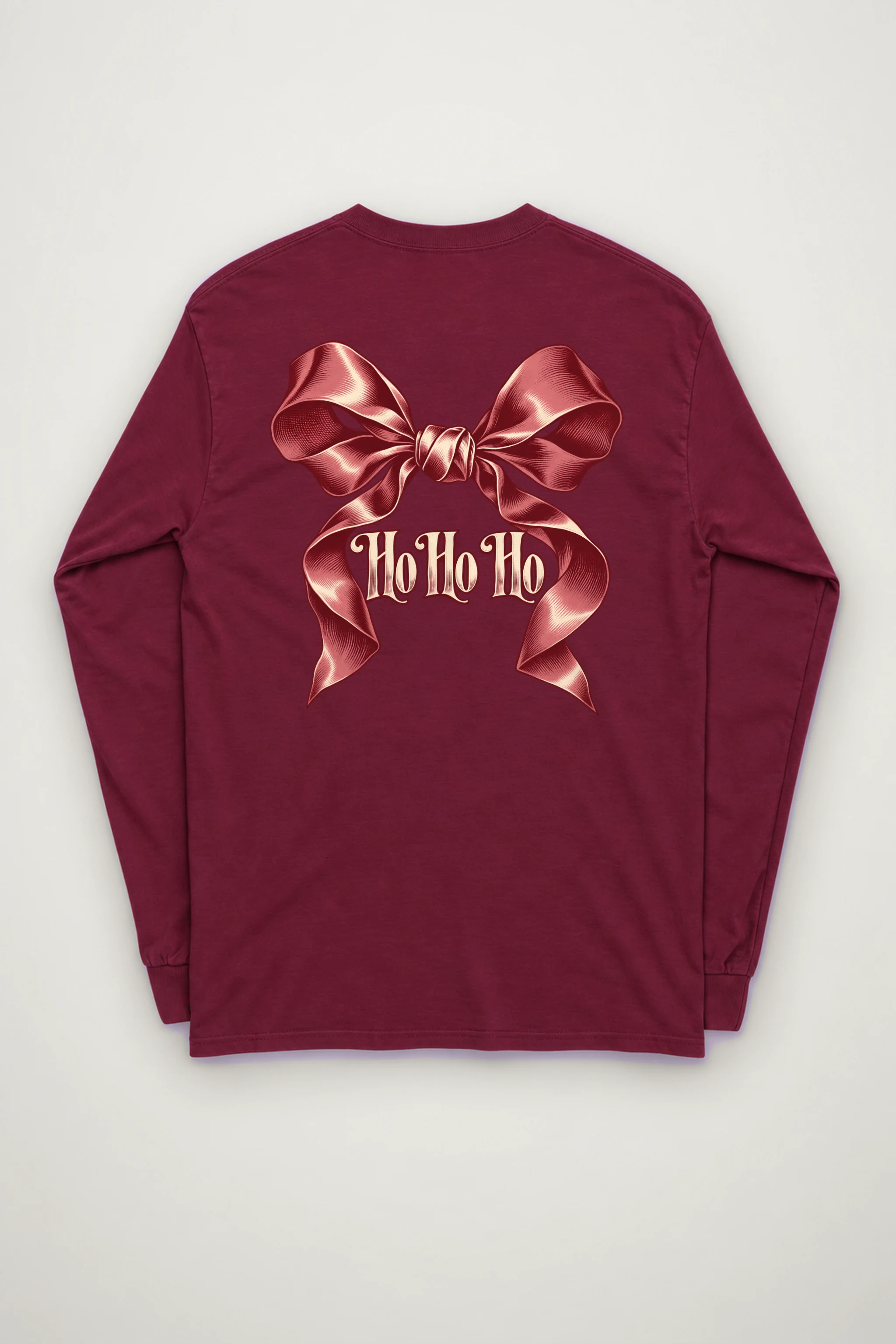 "Ho Ho Ho Ribbon" Unisex Longsleeve T-shirt