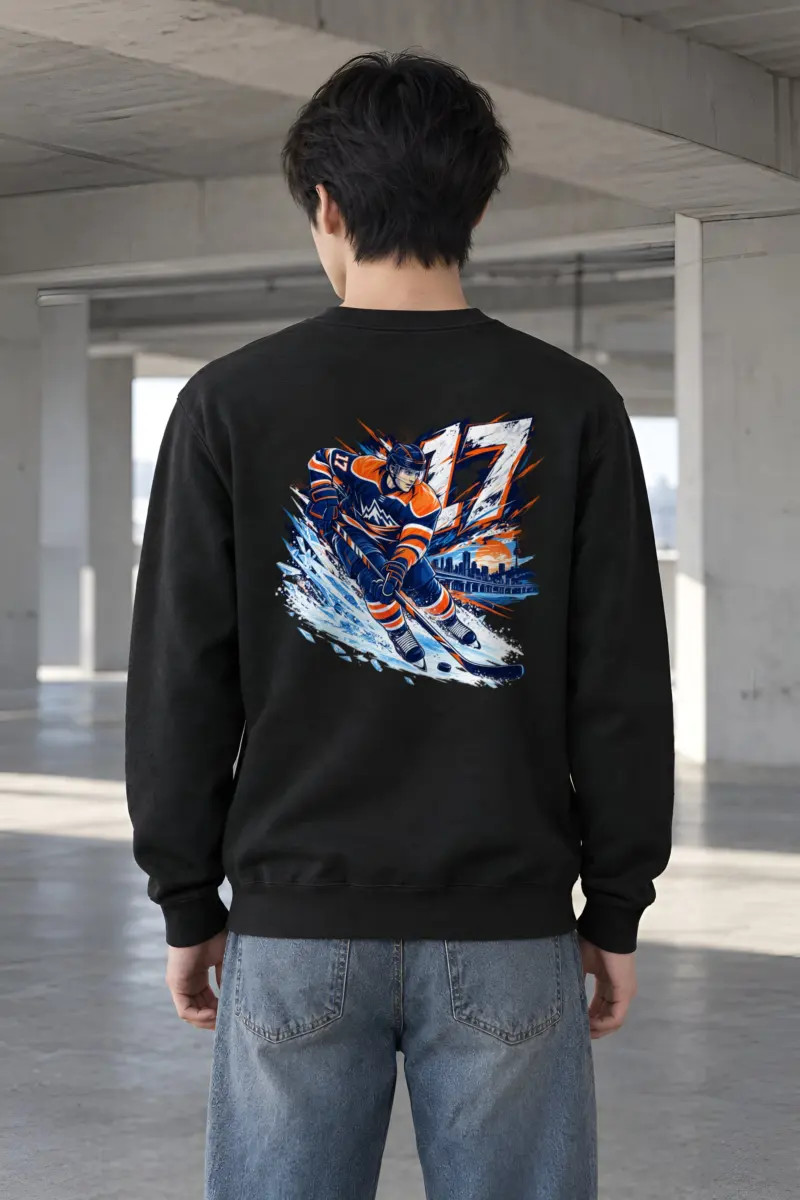 "Number 17 Chevron Skater" Heavy Blend Unisex Crewneck Sweatshirt