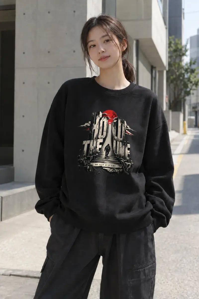 "Hold The Line" Heavy Blend Unisex Crewneck Sweatshirt | Gildan 18000