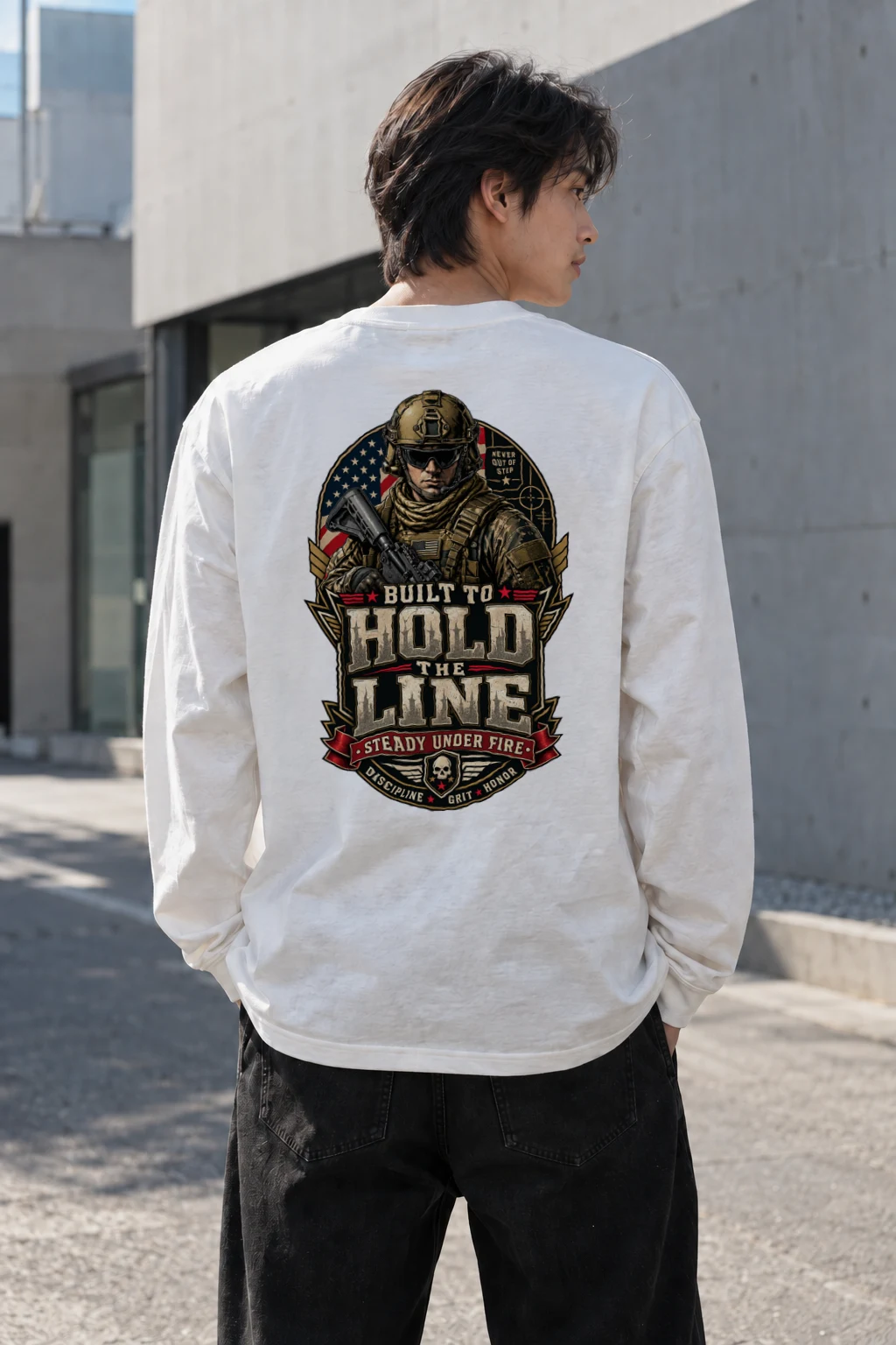 "Hold The Line" Unisex Longsleeve T-shirt | Gildan 2400