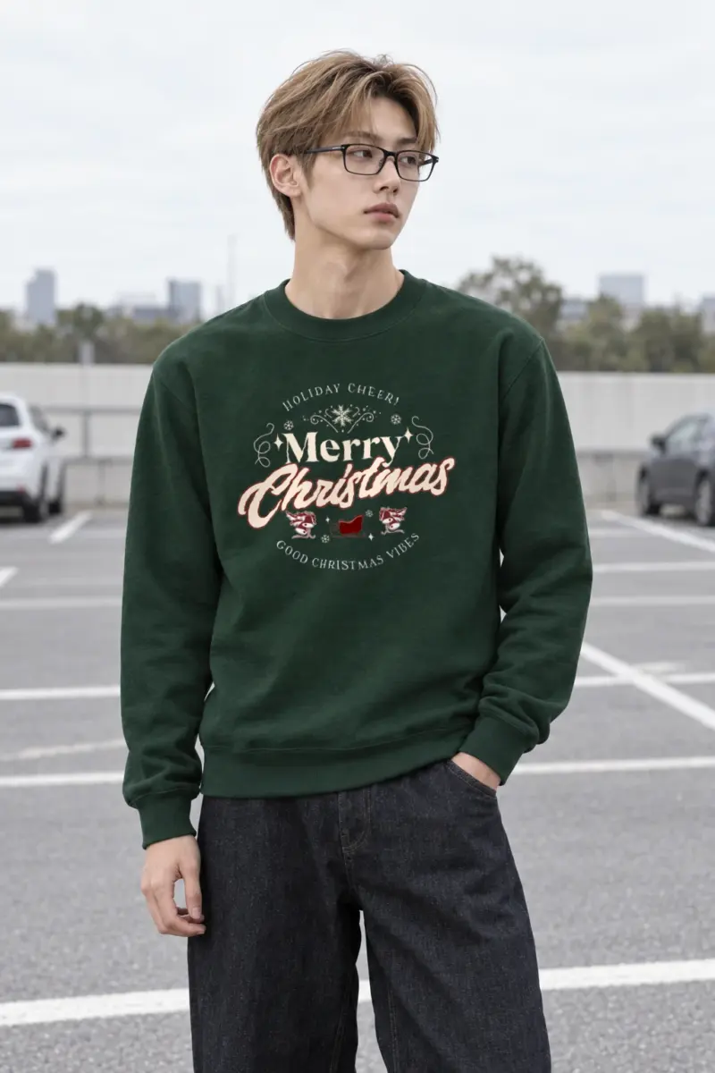"Holiday Cheer Reindeer" Heavy Blend Unisex Crewneck Sweatshirt | Gildan 18000