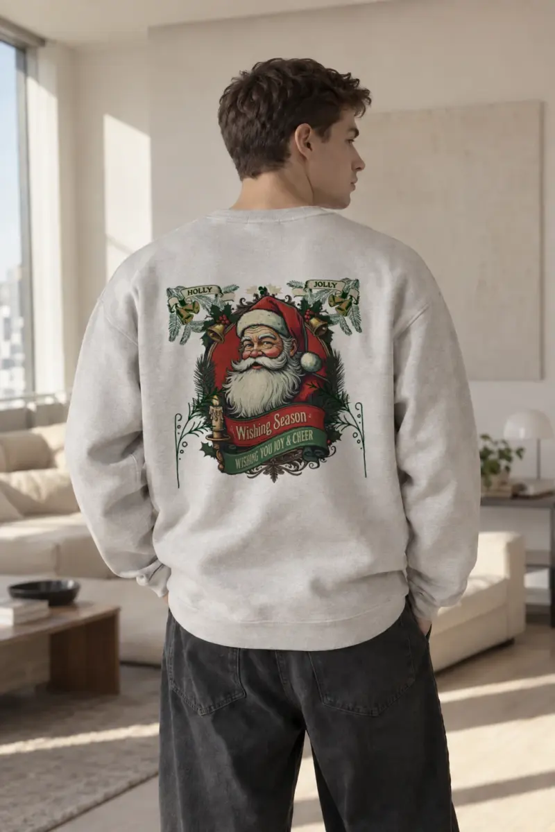 "Holly Jolly Santa" Heavy Blend Unisex Crewneck Sweatshirt | Gildan 18000