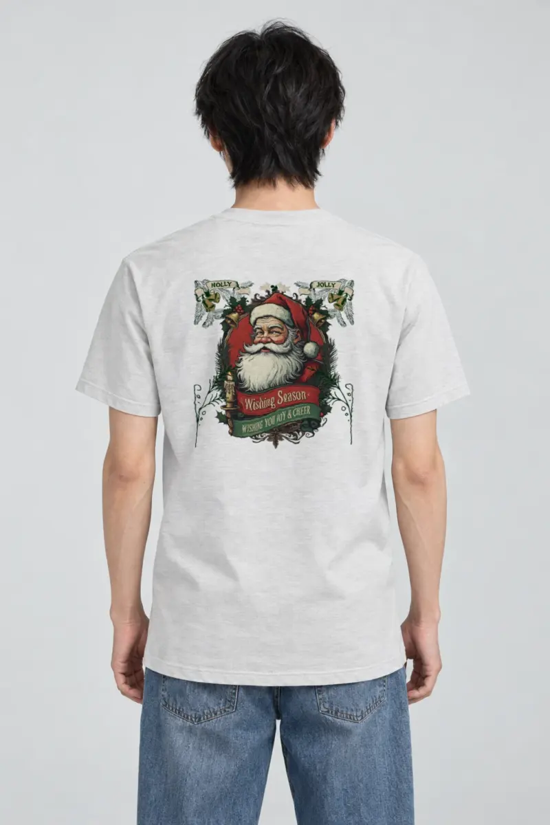 "Holly Jolly Santa" Heavyweight Unisex Crewneck T-shirt