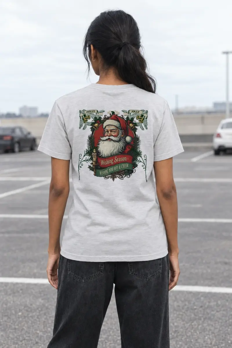 "Holly Jolly Santa" Heavyweight Unisex Crewneck T-shirt | Gildan 5000