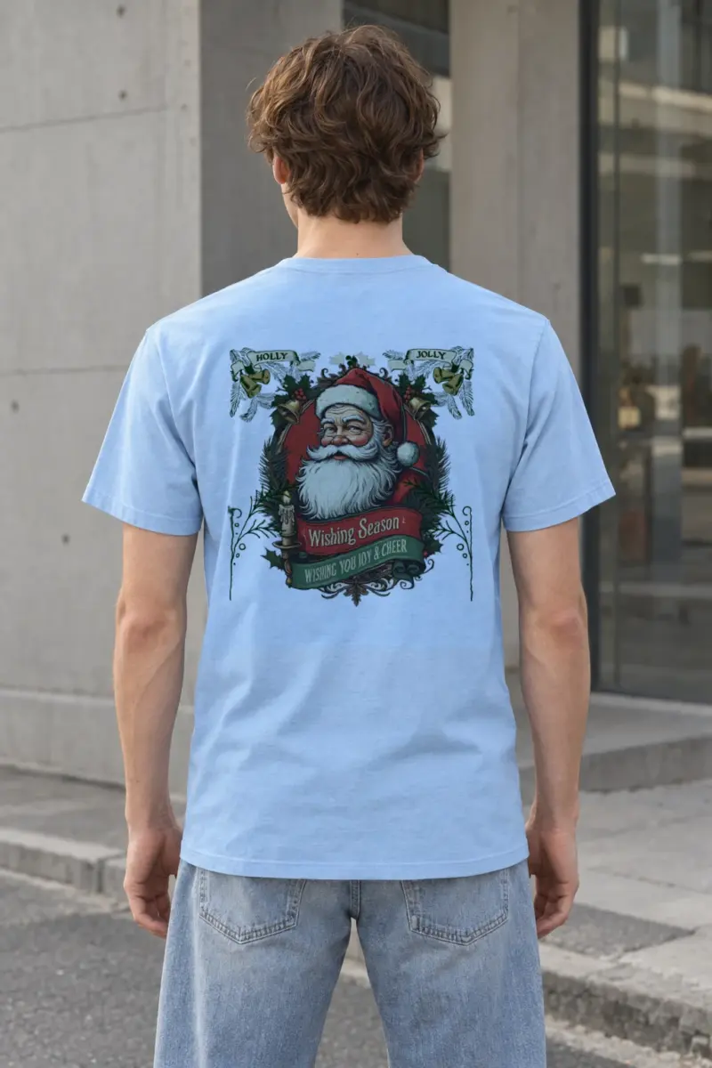 "Holly Jolly Santa" Heavyweight Unisex Crewneck T-shirt