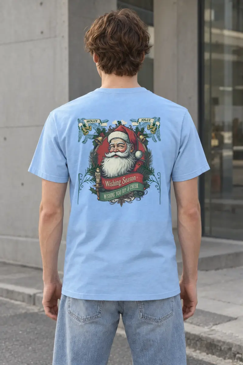 "Holly Jolly Santa" Heavyweight Unisex Crewneck T-shirt