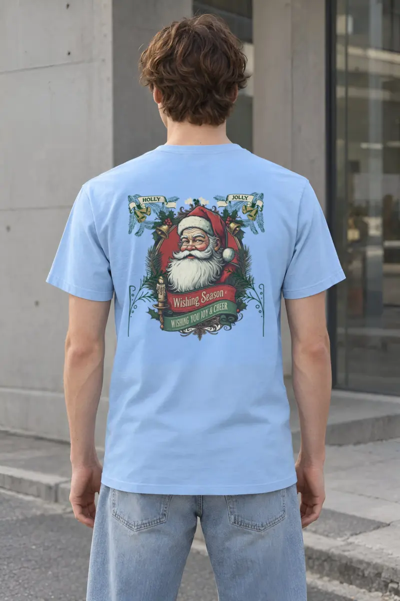 "Holly Jolly Santa" Heavyweight Unisex Crewneck T-shirt