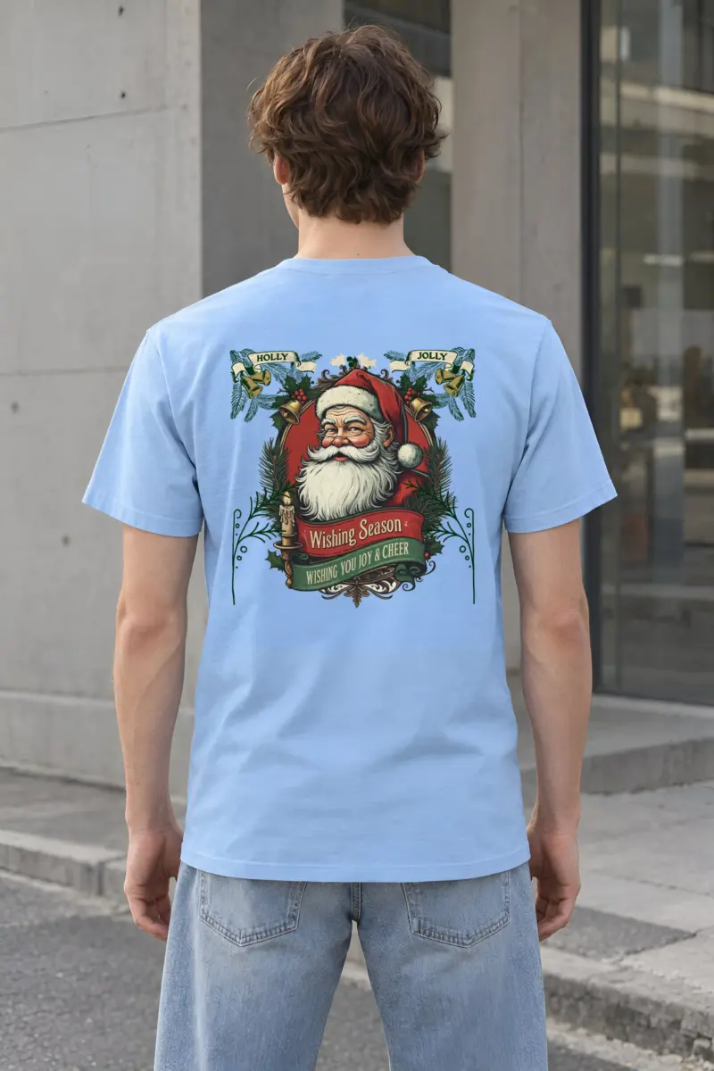 "Holly Jolly Santa" Heavyweight Unisex Crewneck T-shirt