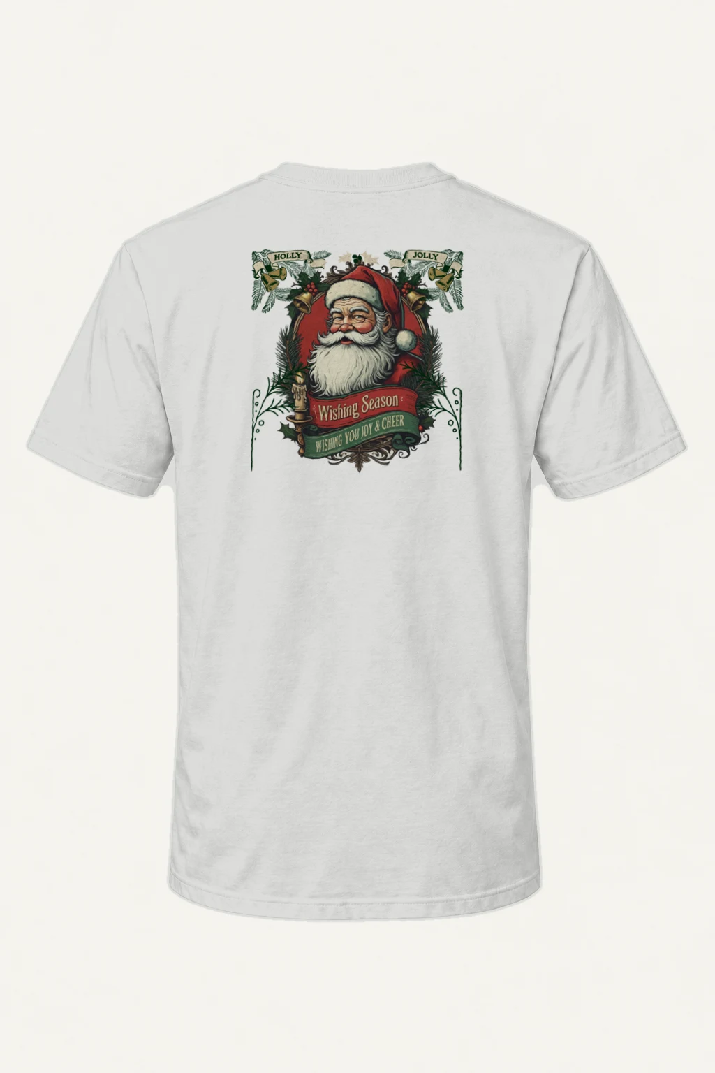 "Holly Jolly Santa" Heavyweight Unisex Crewneck T-shirt | Gildan 5000