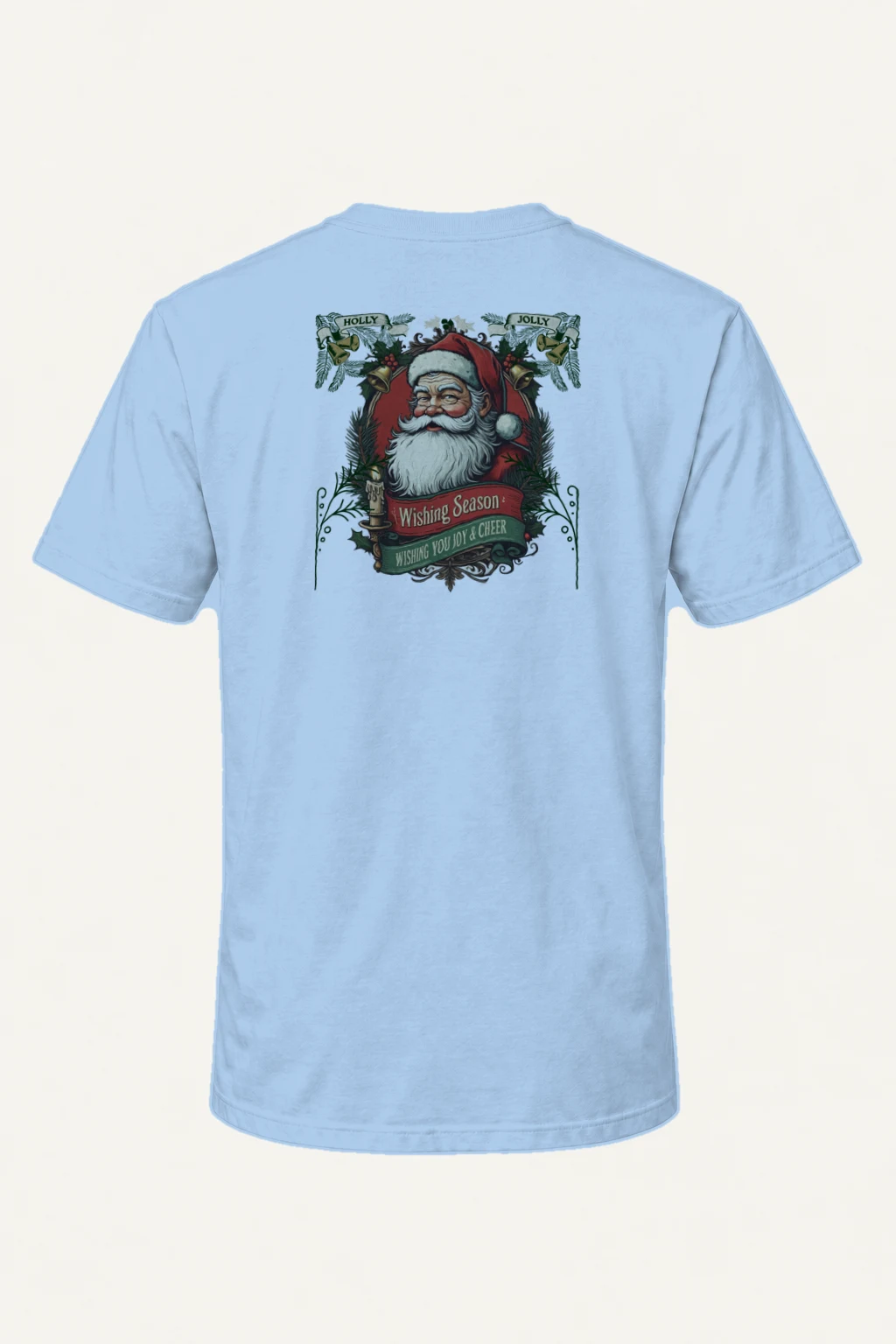 "Holly Jolly Santa" Heavyweight Unisex Crewneck T-shirt | Gildan 5000