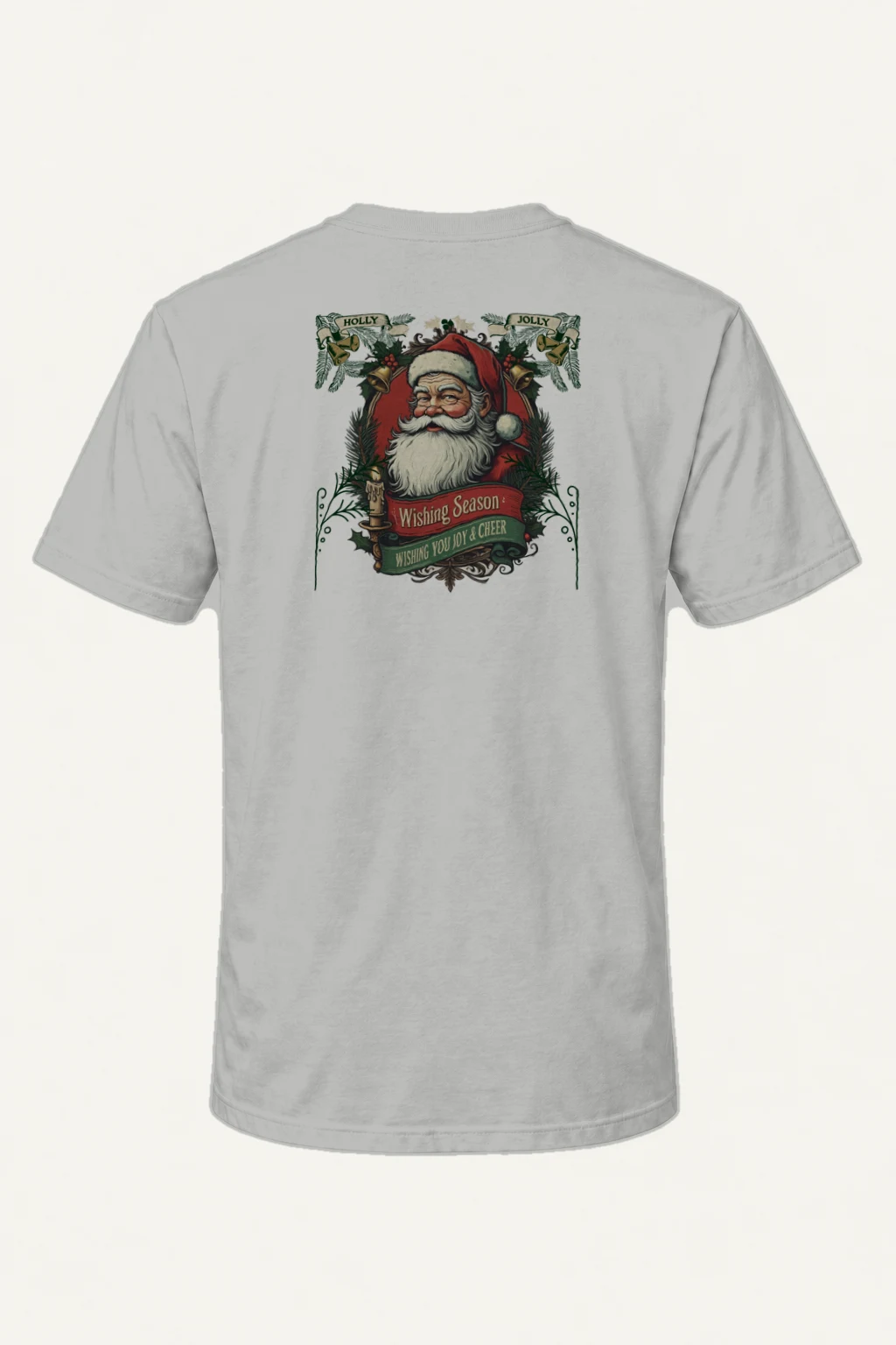 "Holly Jolly Santa" Heavyweight Unisex Crewneck T-shirt | Gildan 5000