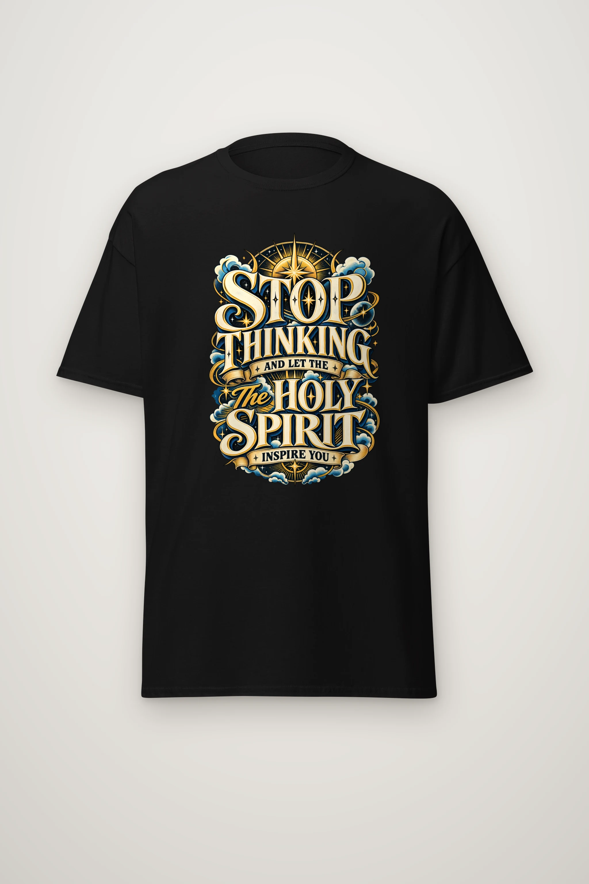 "Spirit Starburst Lettering" Heavyweight Unisex Crewneck T-shirt