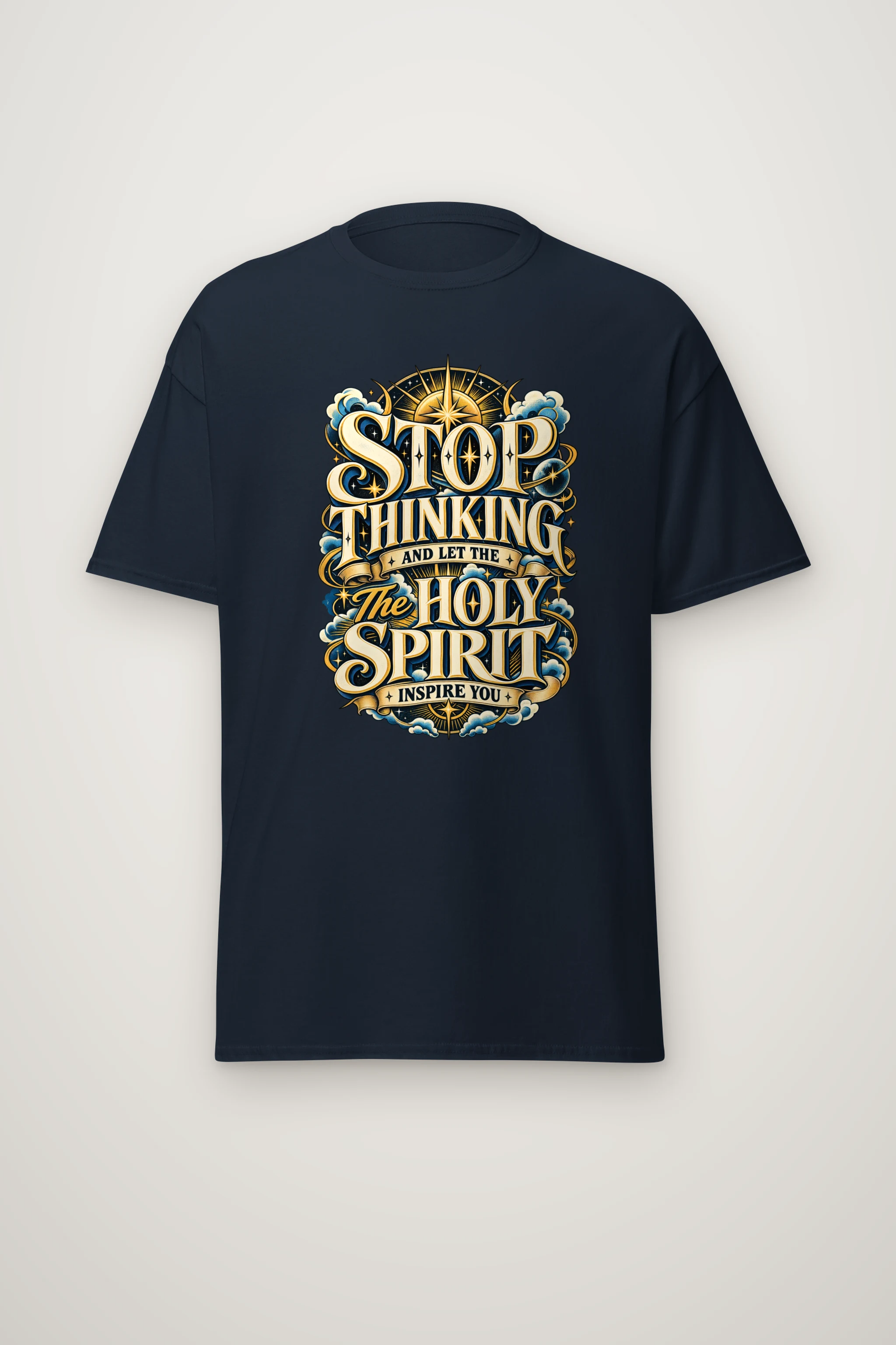 "Spirit Starburst Lettering" Heavyweight Unisex Crewneck T-shirt