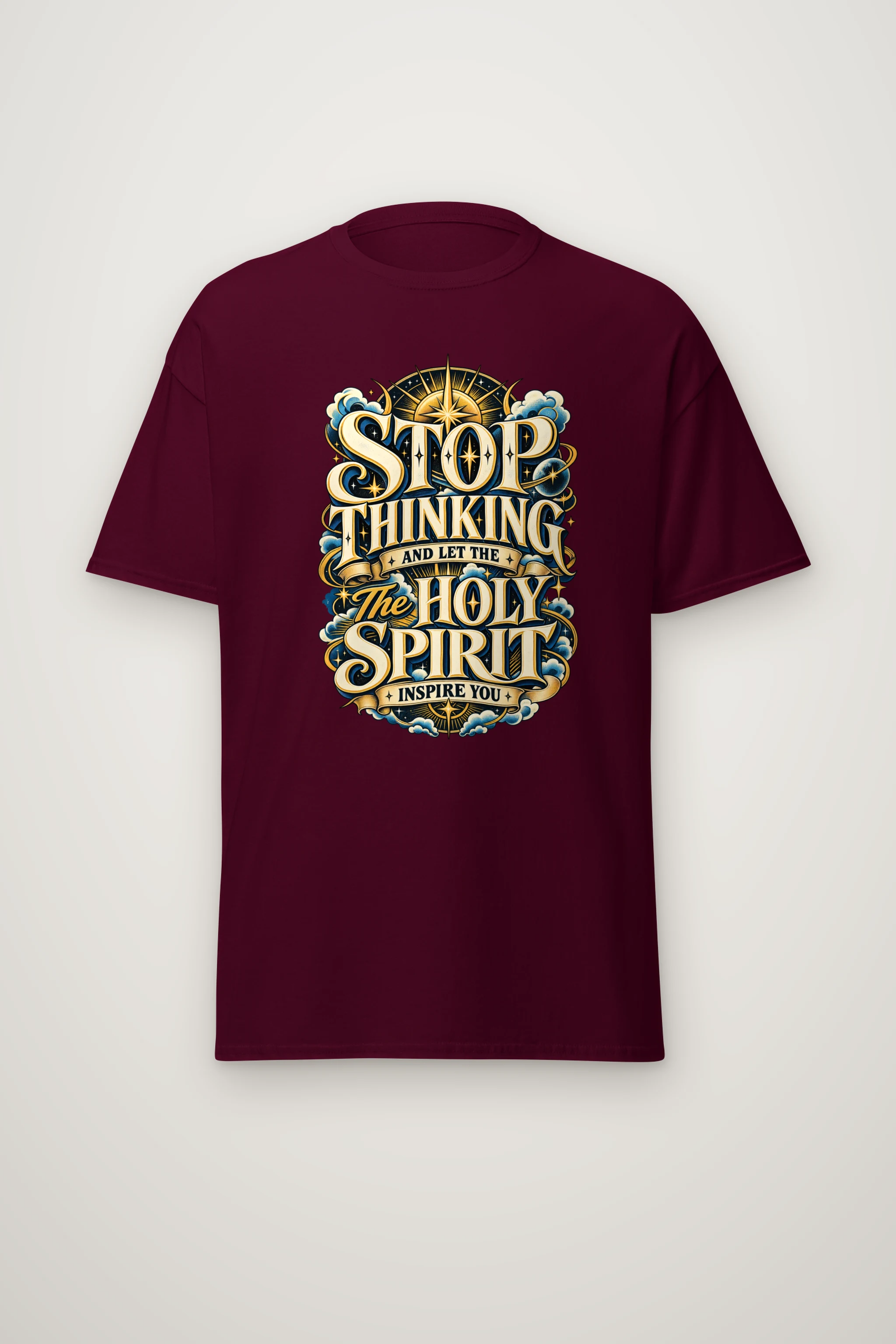 "Spirit Starburst Lettering" Heavyweight Unisex Crewneck T-shirt