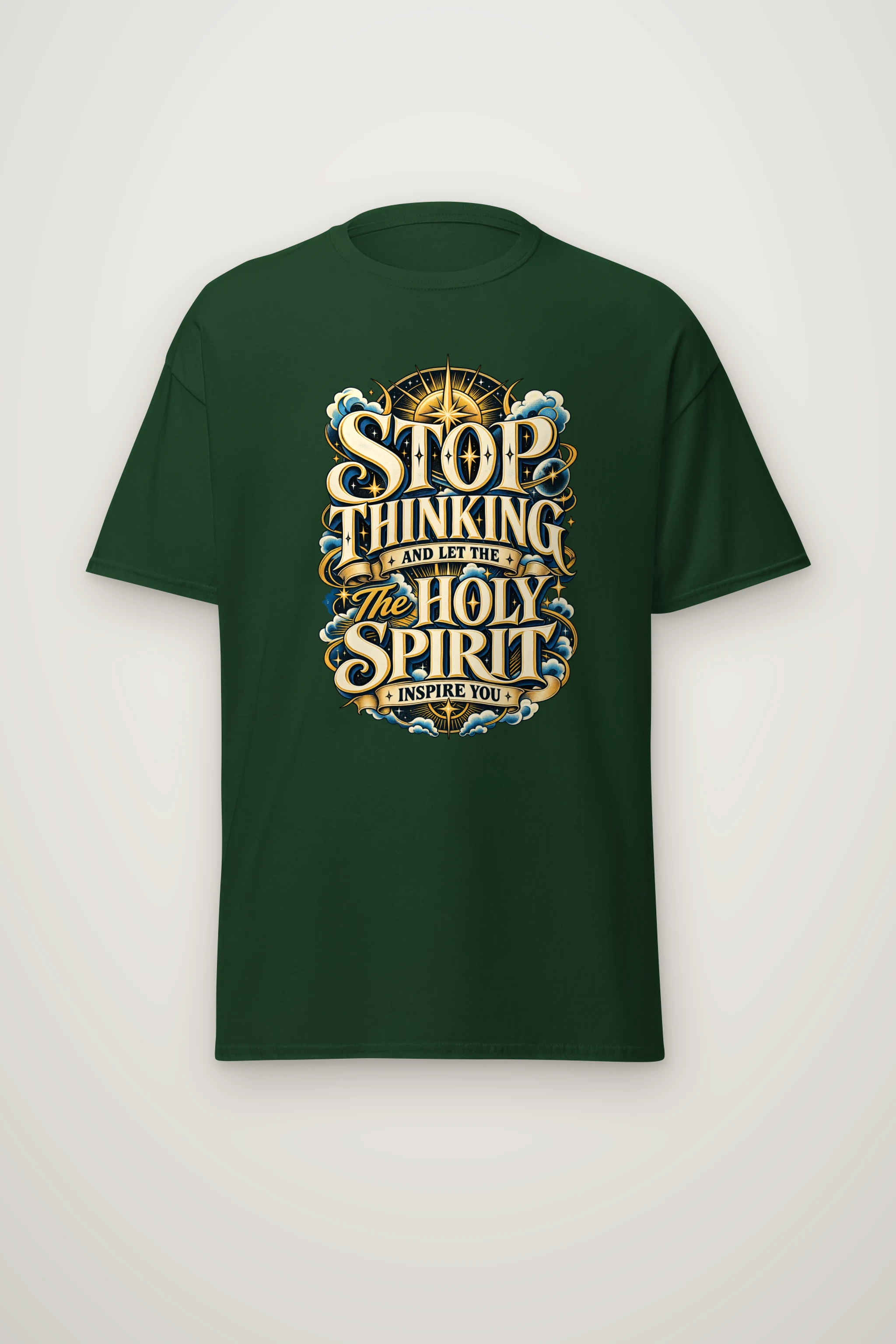 "Spirit Starburst Lettering" Heavyweight Unisex Crewneck T-shirt