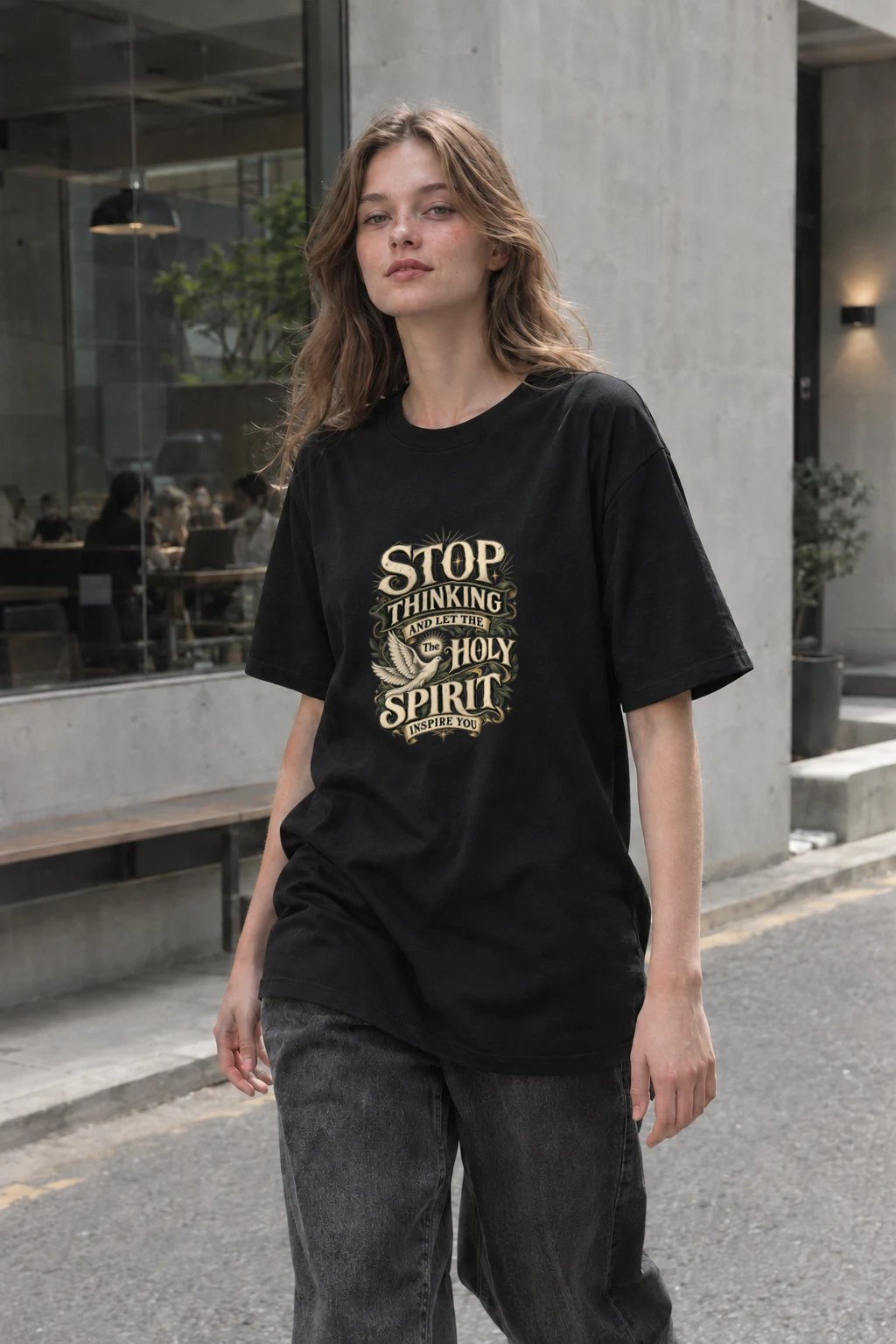 "Holy Spirit Inspire" Heavyweight Unisex Crewneck T-shirt | Gildan 5000