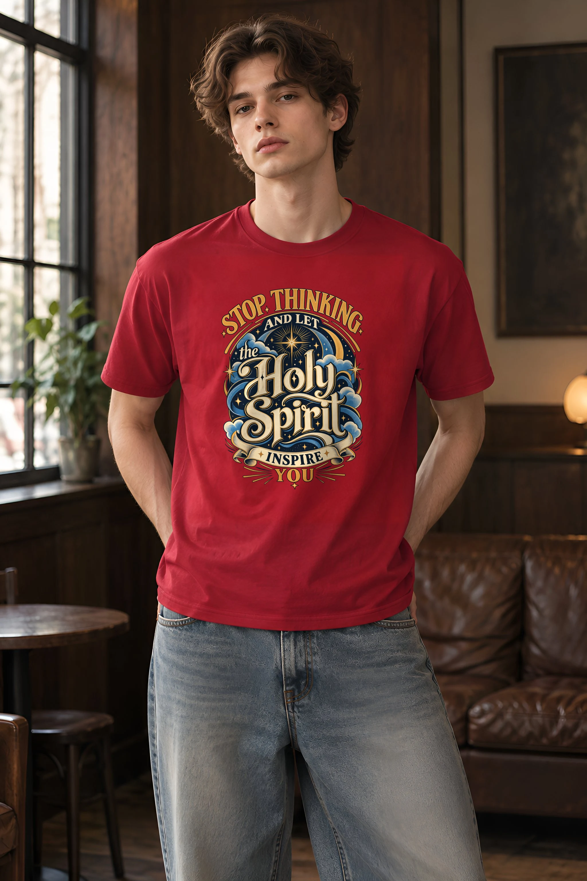 "Holy Spirit Inspire You" Heavyweight Unisex Crewneck T-shirt