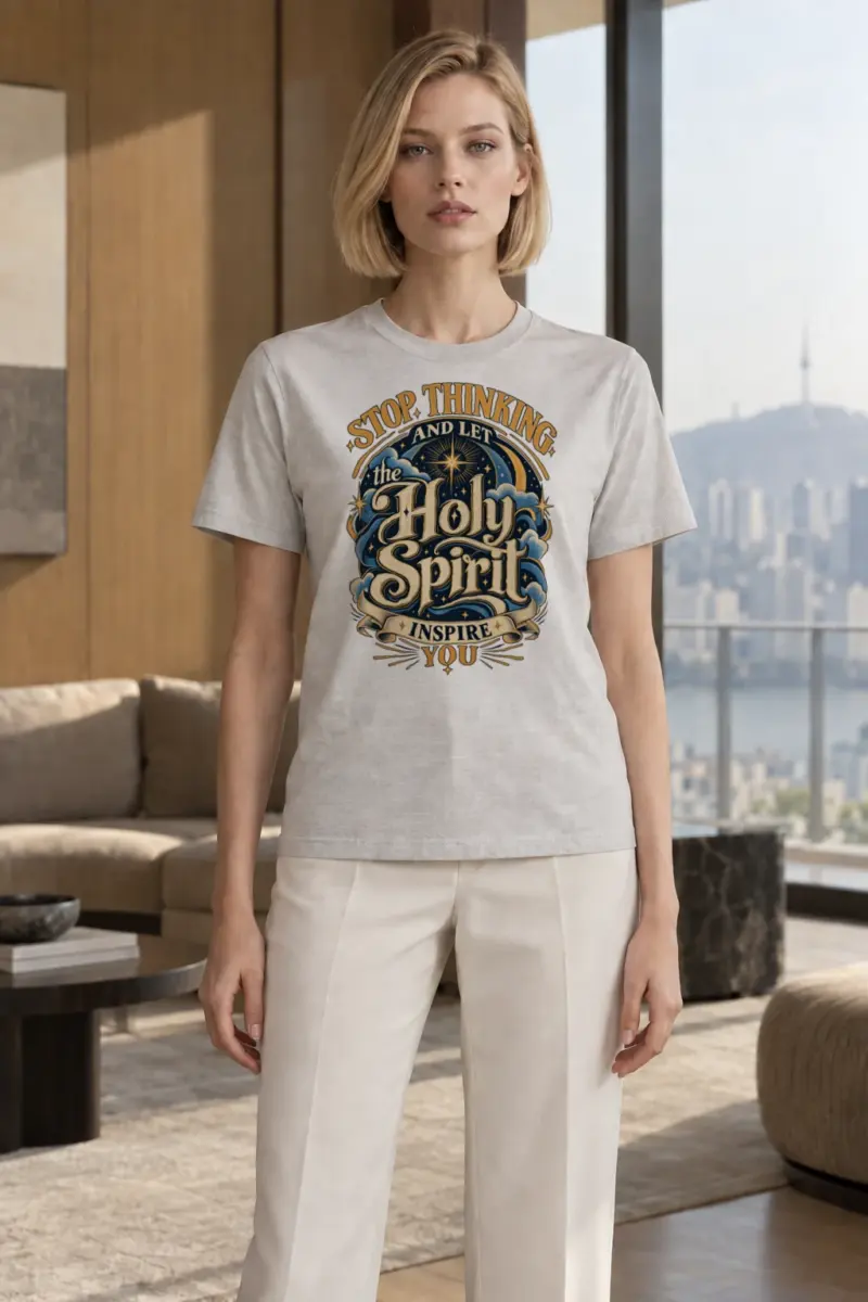 "Holy Spirit Inspire You" Heavyweight Unisex Crewneck T-shirt | Gildan 5000