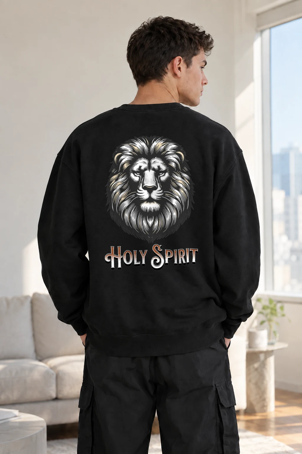 "Holy Spirit Lion" Heavy Blend Unisex Crewneck Sweatshirt | Gildan 18000