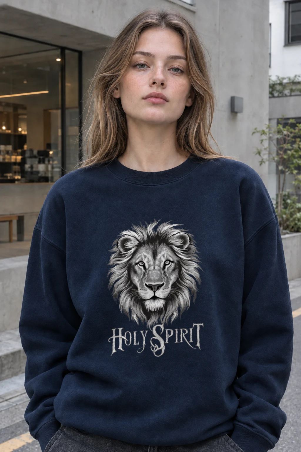 "Holy Spirit Lion" Heavy Blend Unisex Crewneck Sweatshirt | Gildan 18000