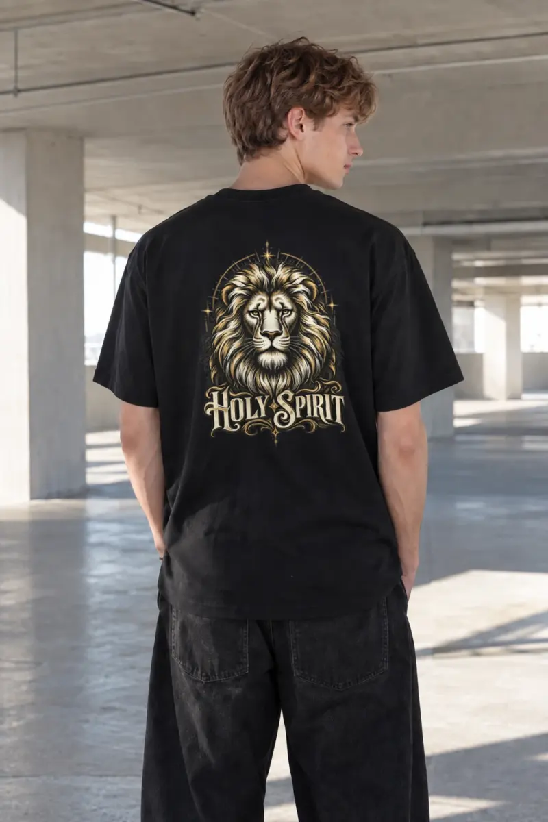 "Holy Spirit Lion" Heavyweight Unisex Crewneck T-shirt | Gildan 5000