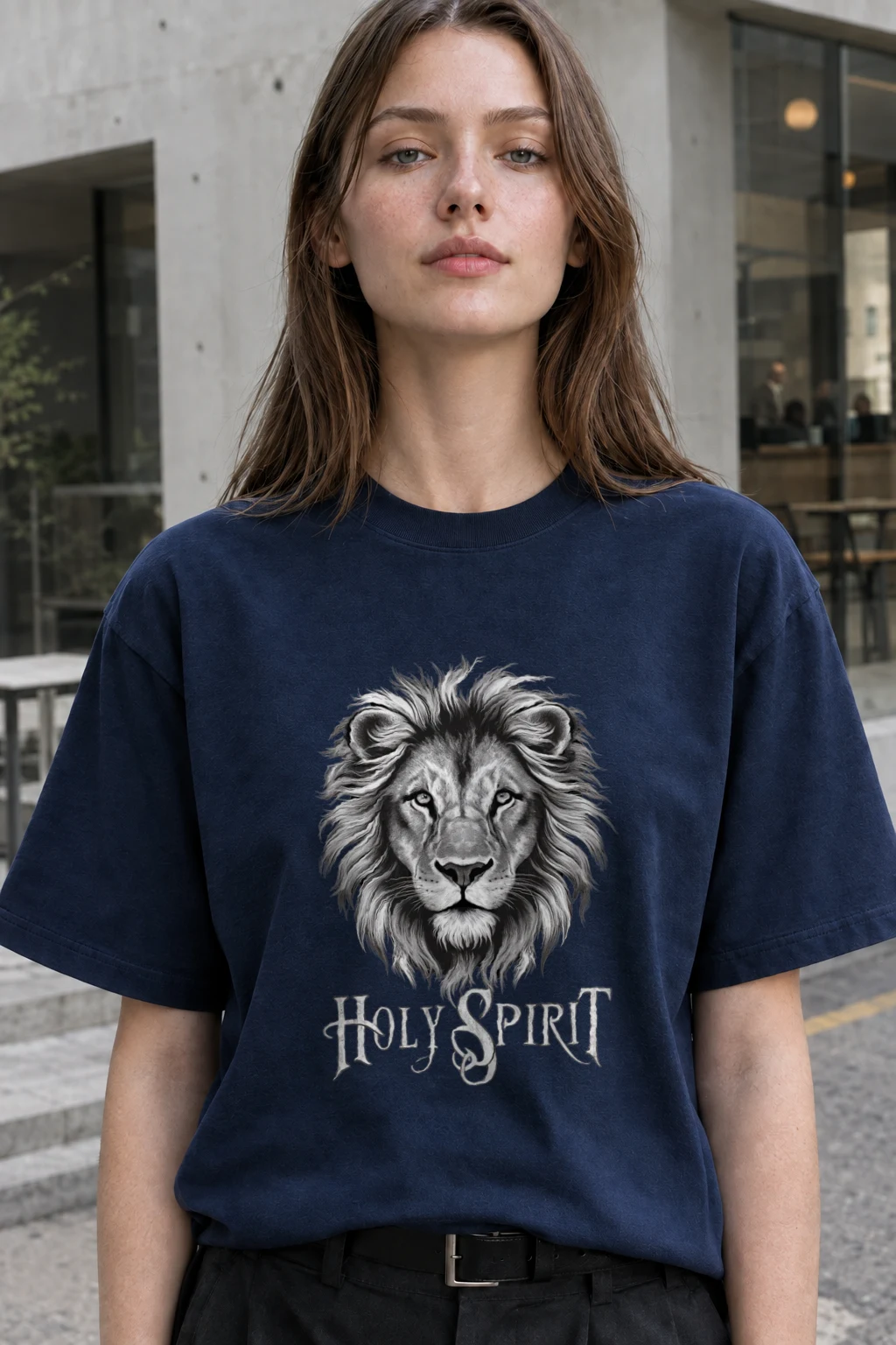 "Holy Spirit Lion" Heavyweight Unisex Crewneck T-shirt | Gildan 5000